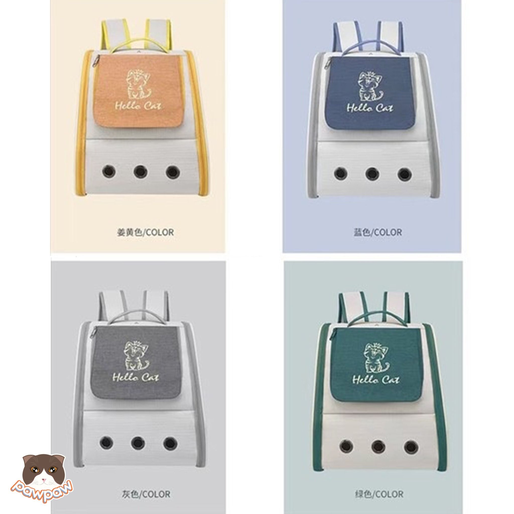 Balo vải Hello Cat nắp trong suốt cho chó mèo