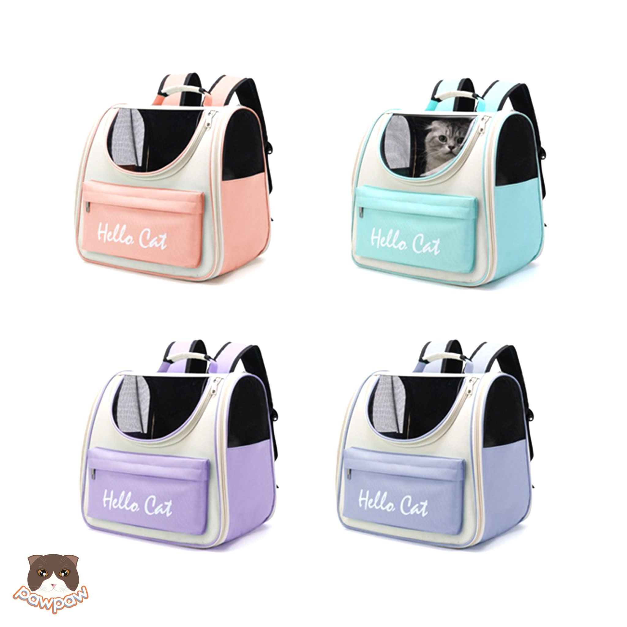Balo vải hình mèo Hello Cat cho chó mèo