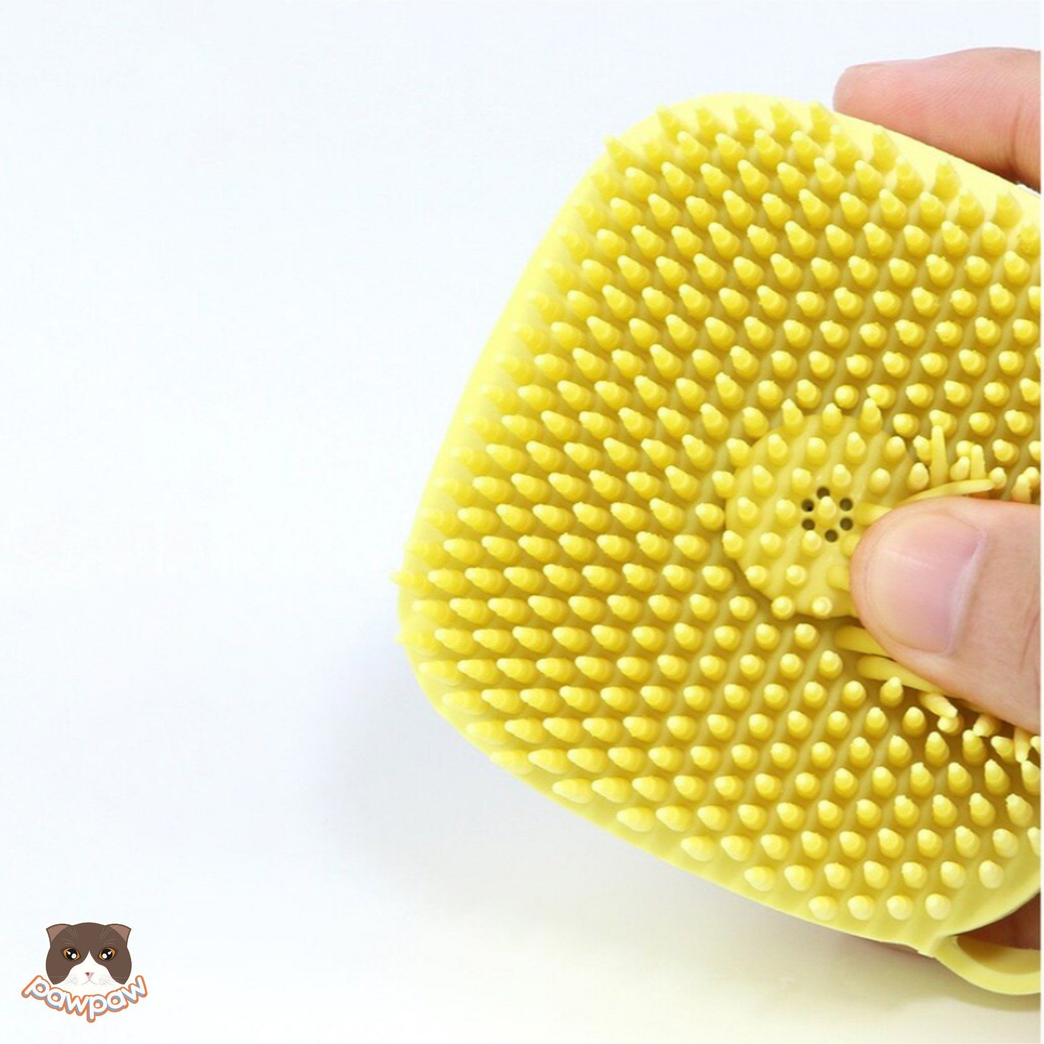 Bàn chải tắm Silicon có ngăn đựng sữa tắm cho chó mèo