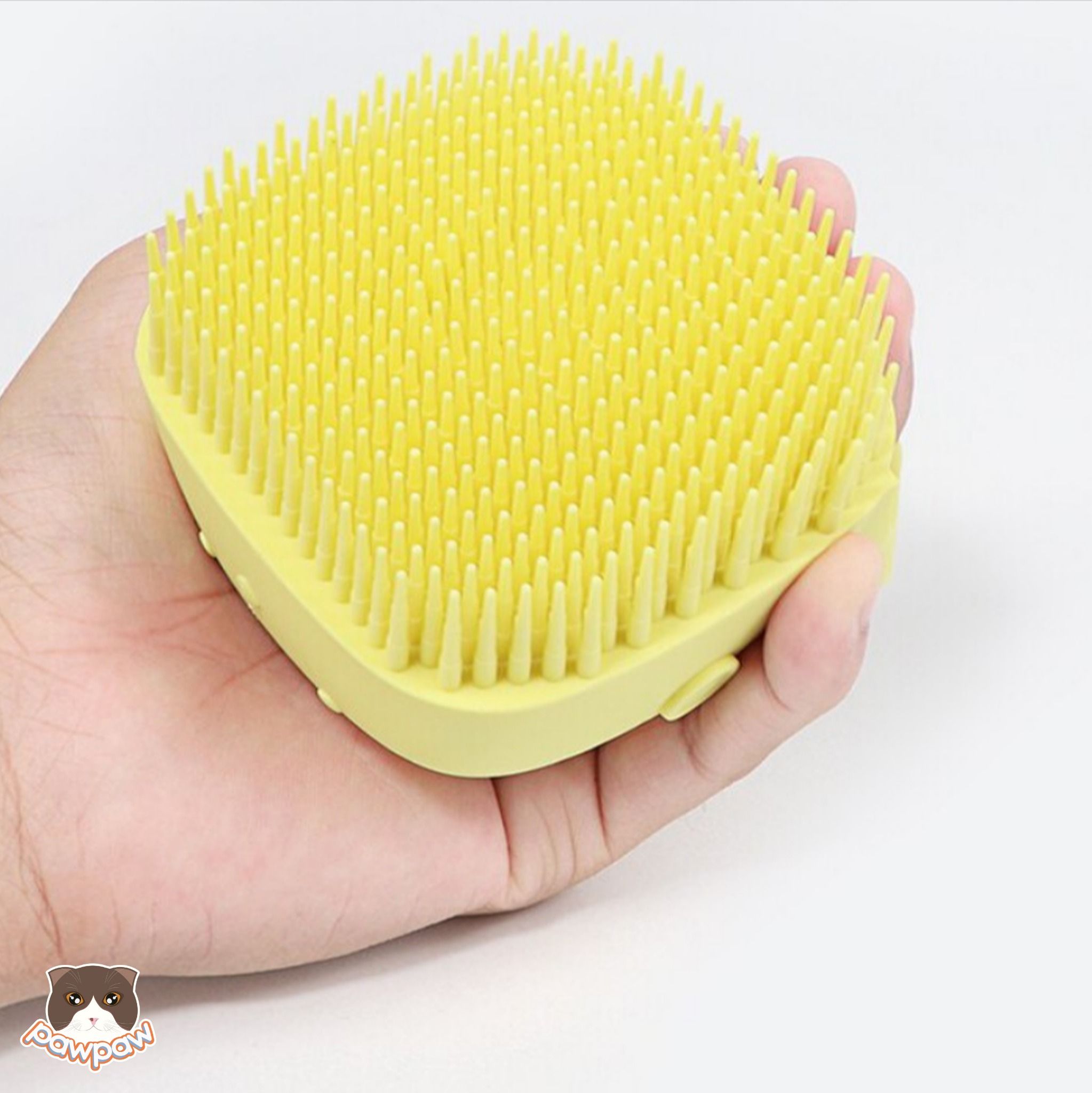 Bàn chải tắm Silicon có ngăn đựng sữa tắm cho chó mèo