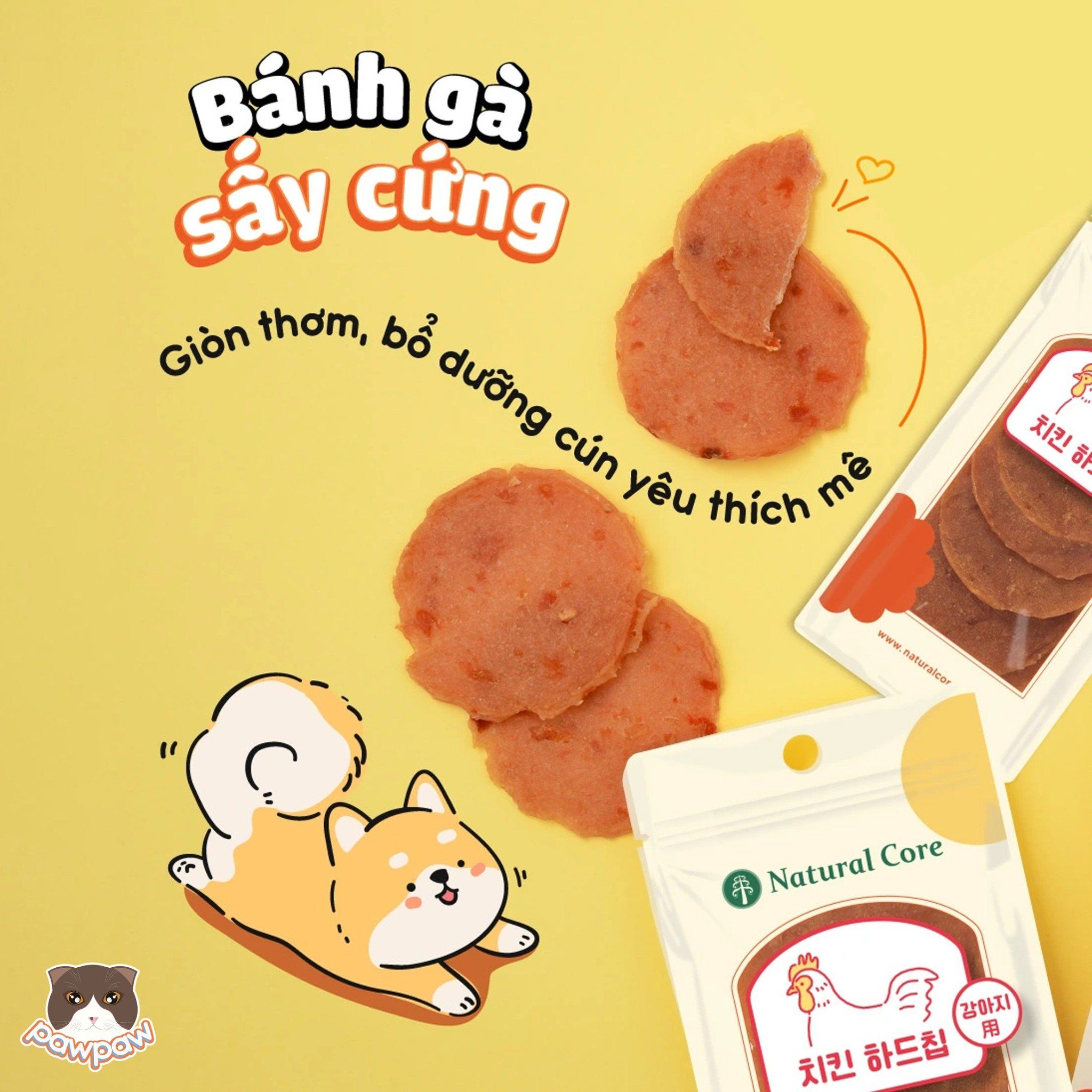 Bánh gà sấy cứng Natural Core 40g cho chó