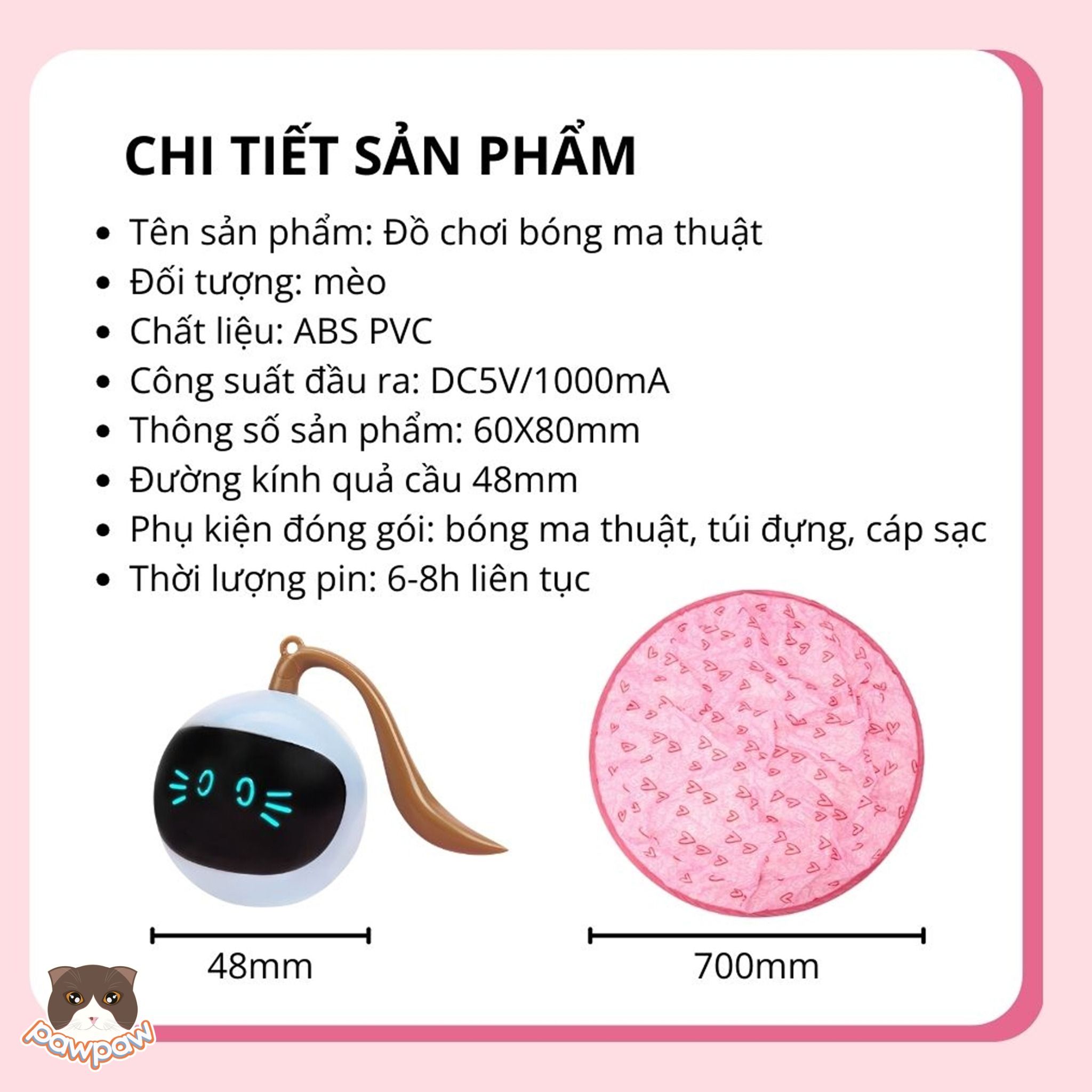 Đồ chơi bóng ma thuật FOFOS cho mèo