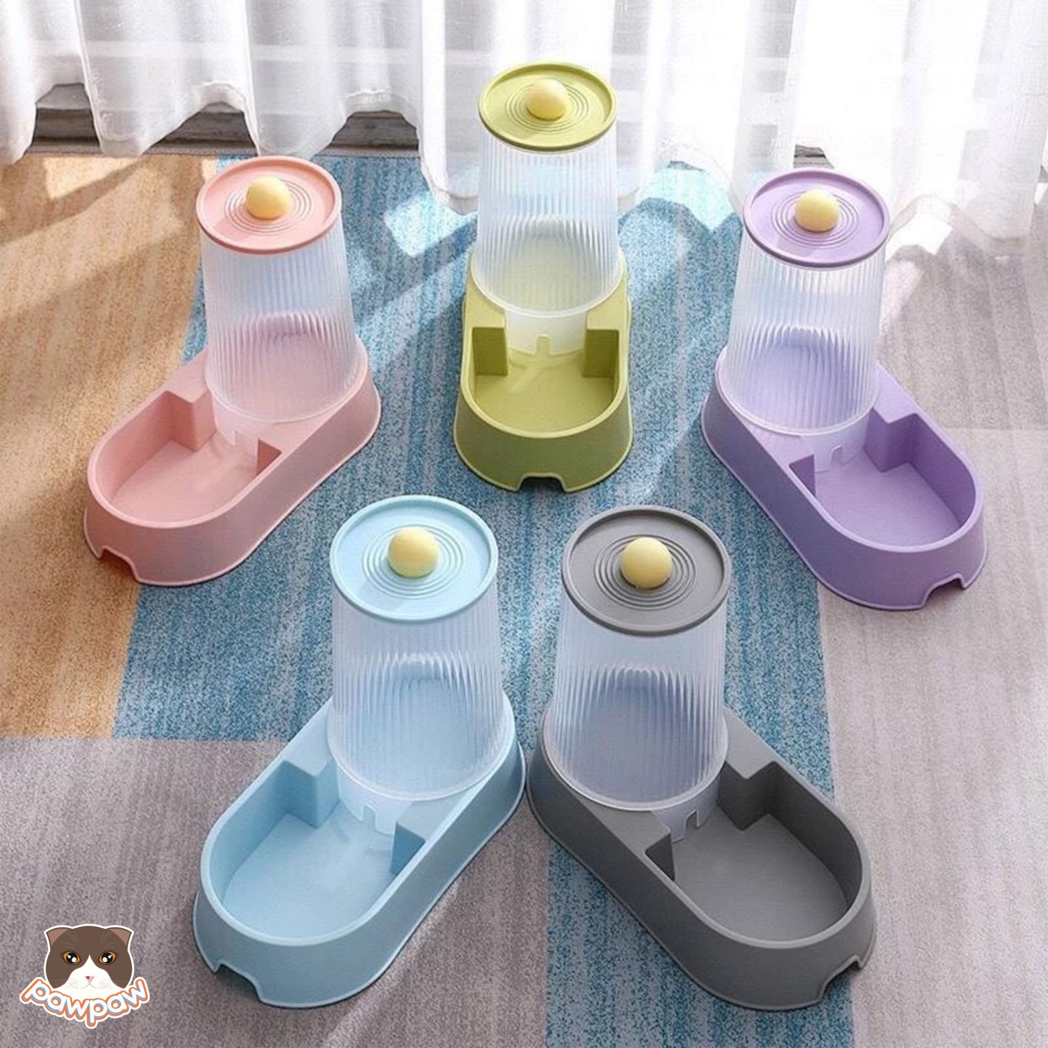 Bát ăn tự động hình trụ 2L cho chó mèo