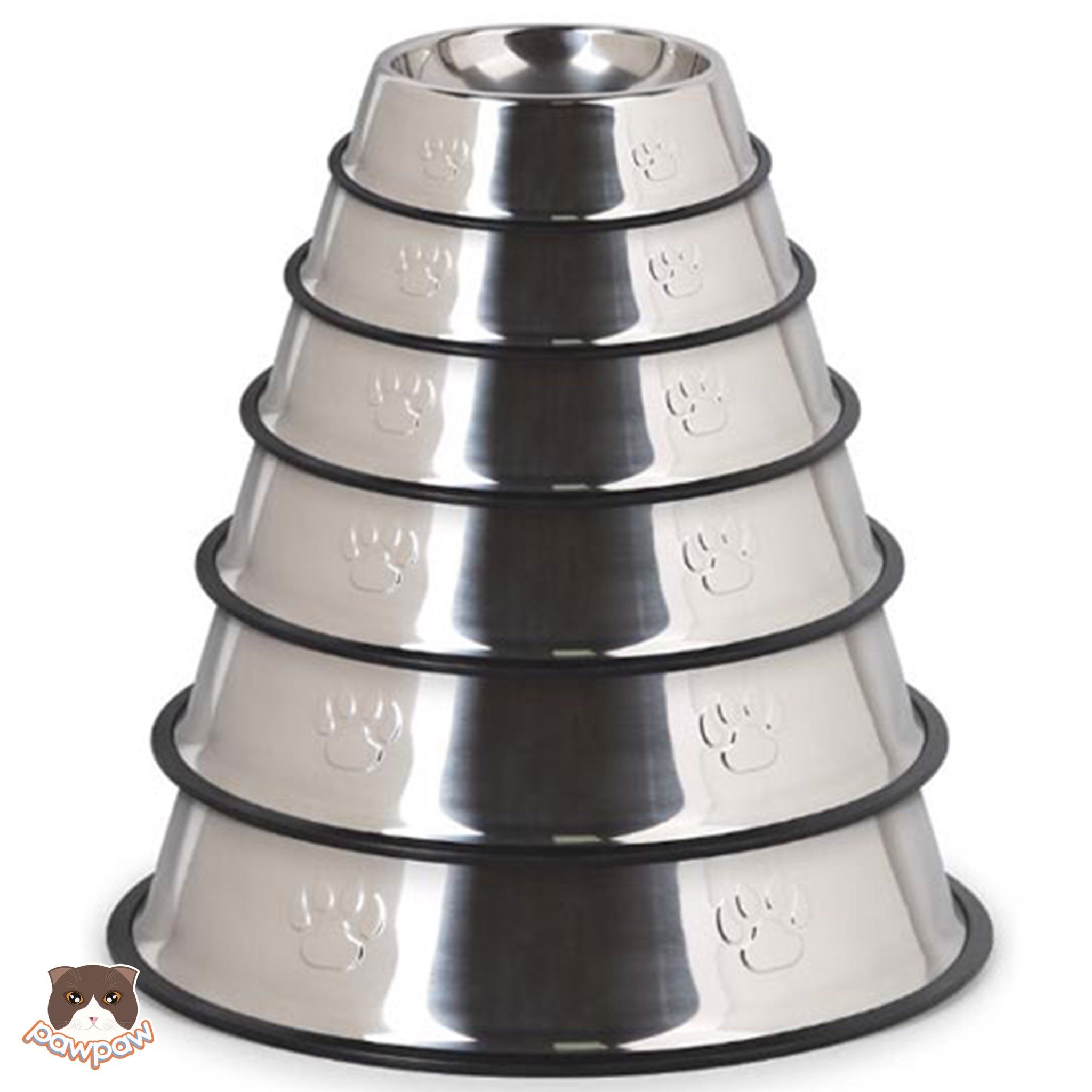 Bát ăn inox cao cấp hình chân chó cho chó mèo
