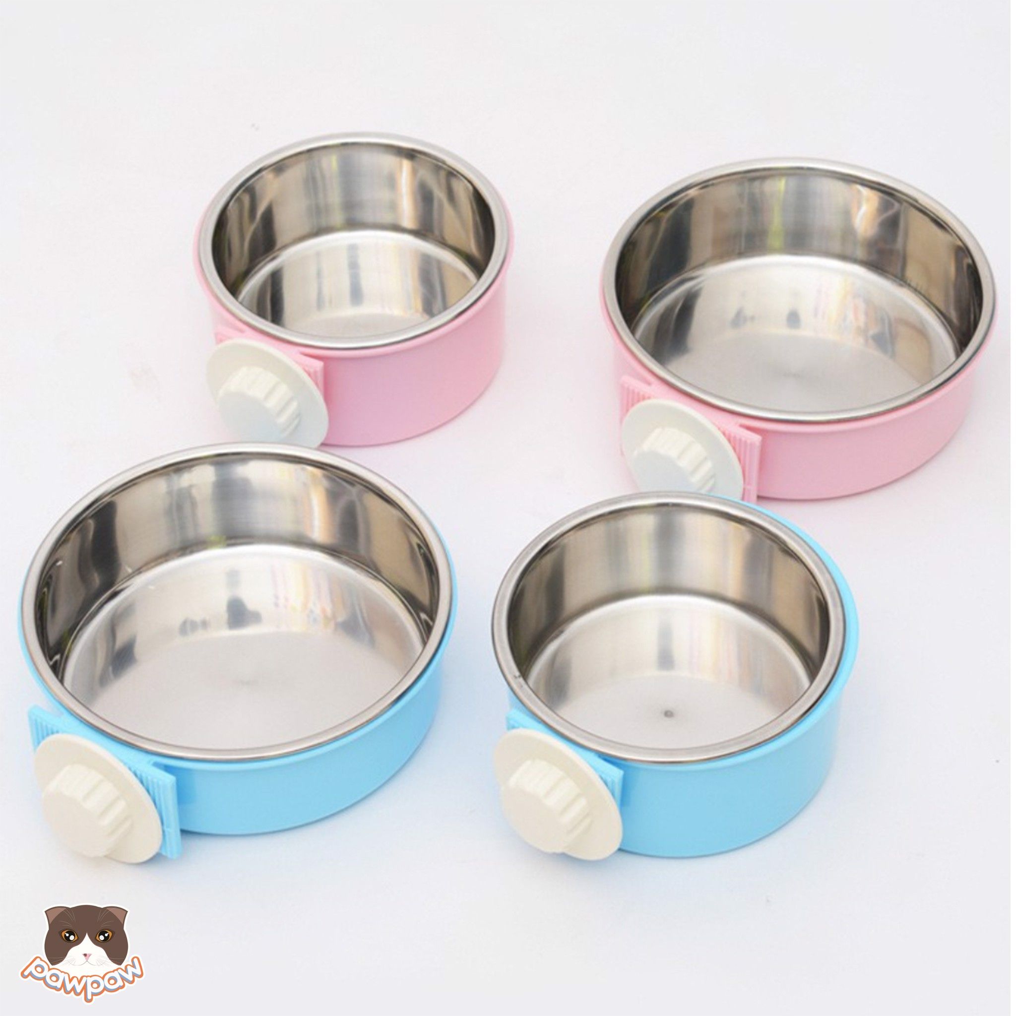 Bát ăn Inox gắn chuồng cho chó mèo