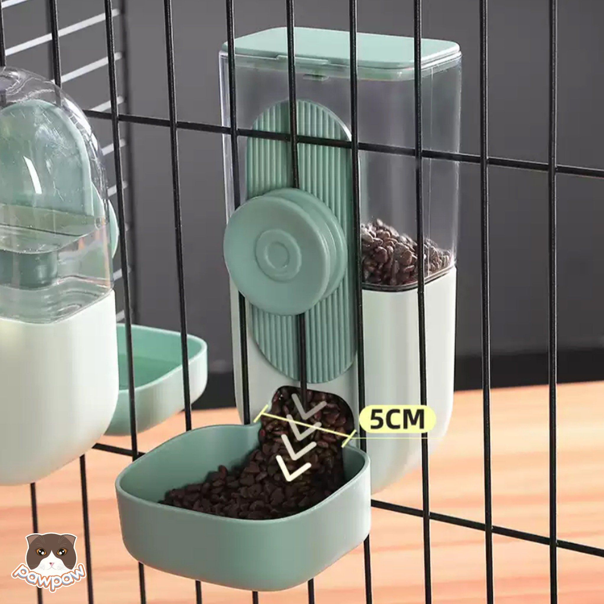 Bát ăn treo chuồng tự động cho chó mèo