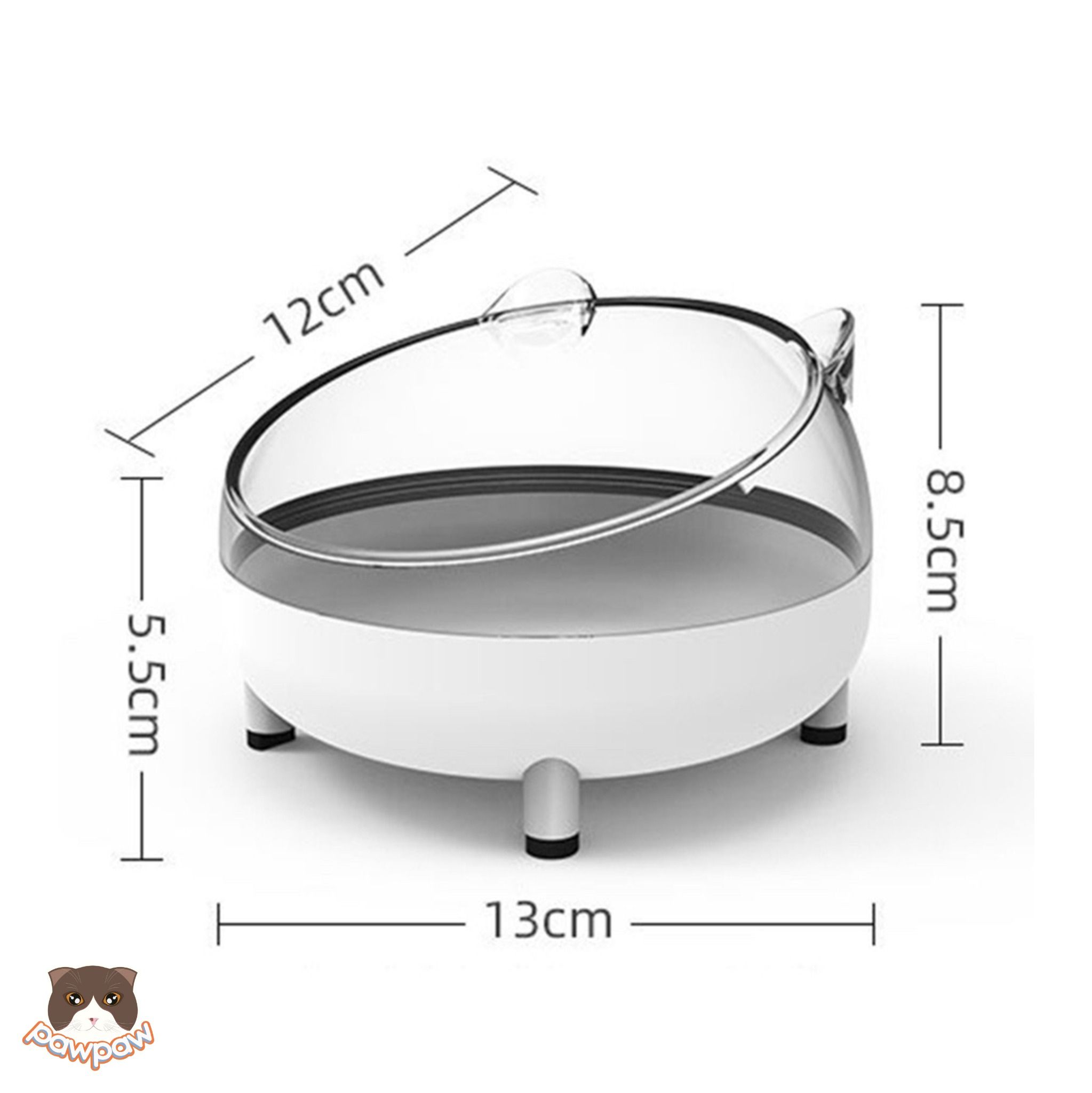 Bát ăn chống gù Inox đế nhựa cho chó mèo