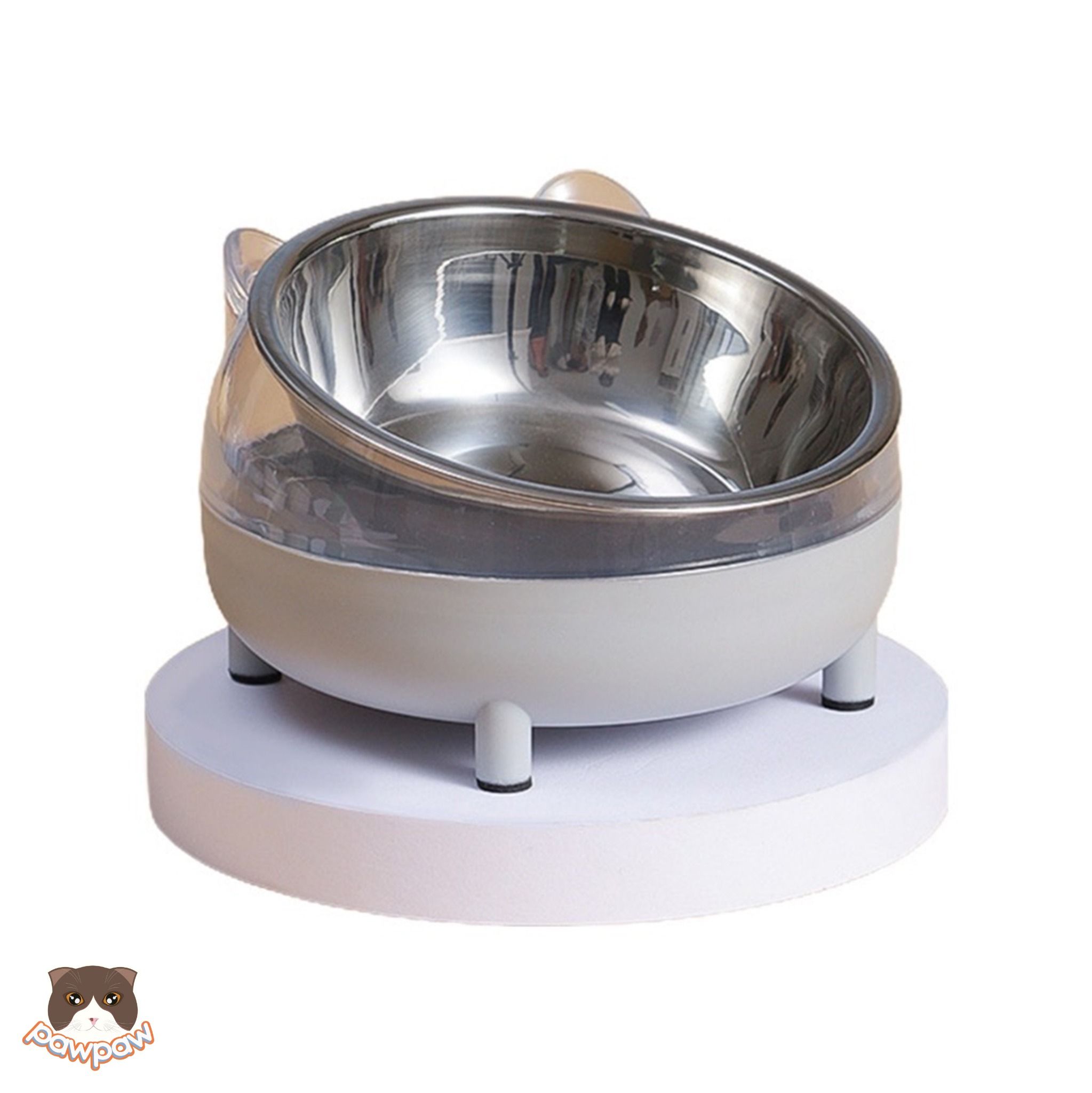 Bát ăn chống gù Inox đế nhựa cho chó mèo