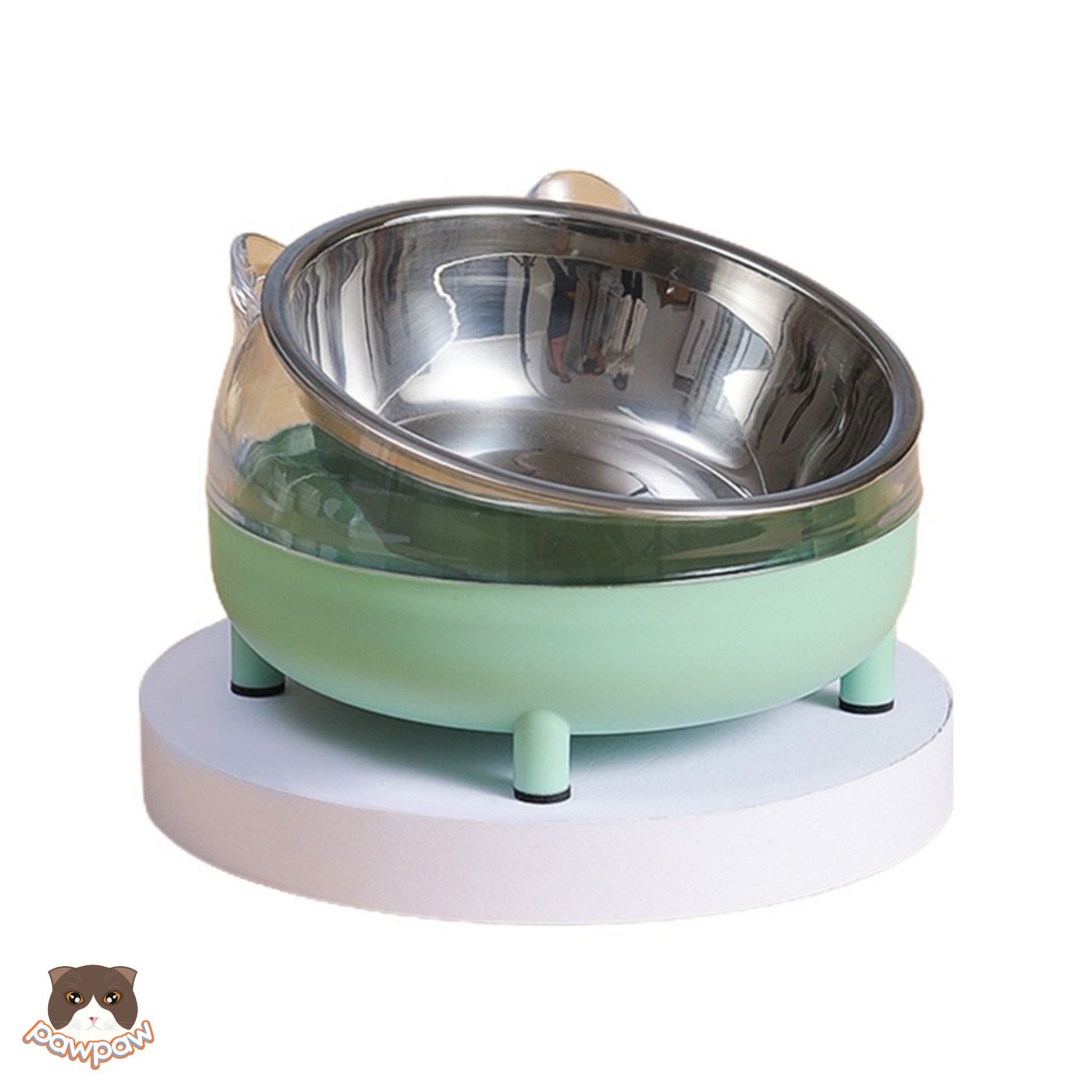 Bát ăn chống gù Inox đế nhựa cho chó mèo