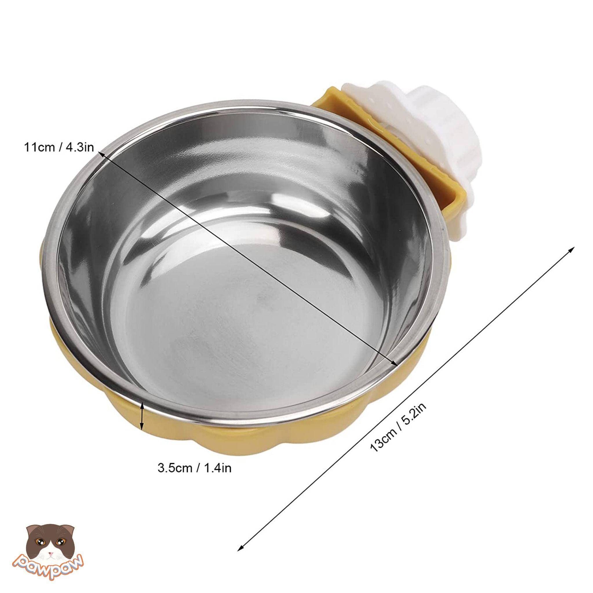 Bát ăn inox treo chuồng bí ngô cho chó mèo