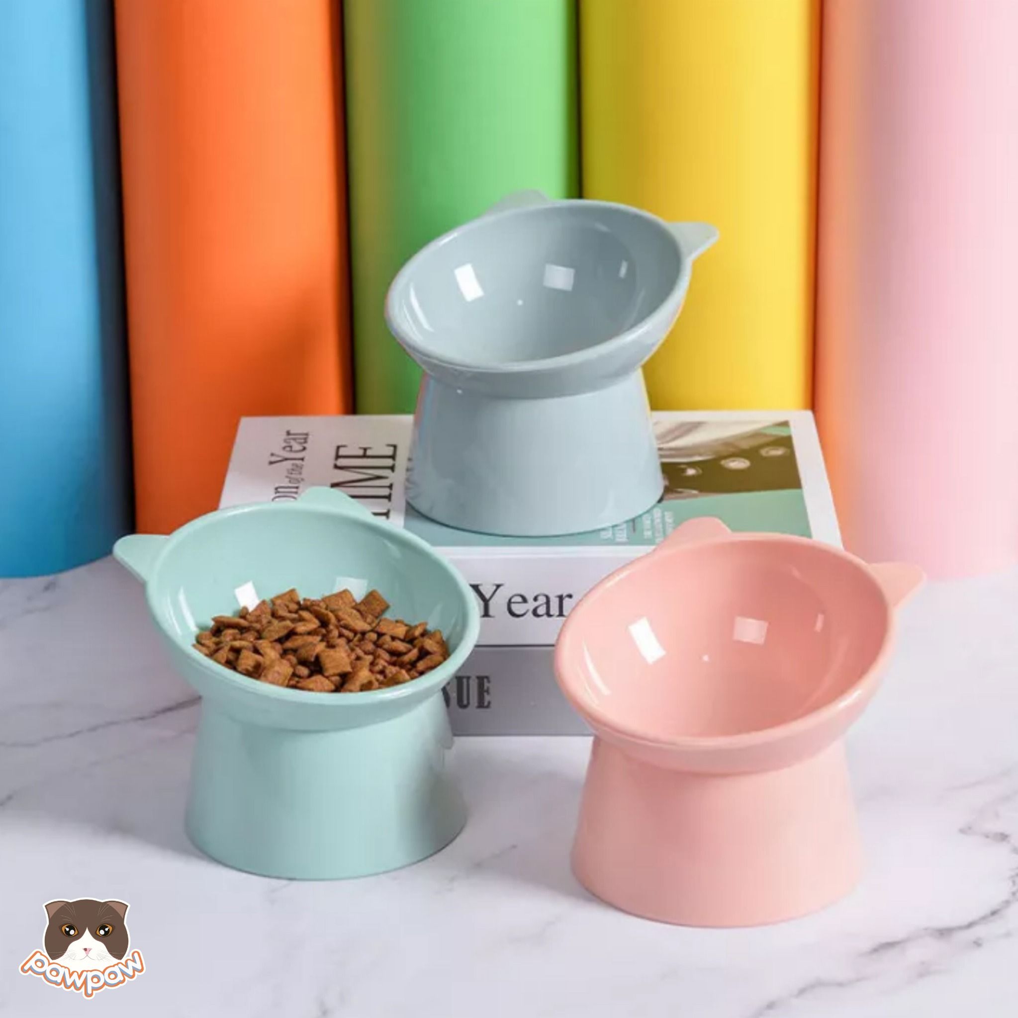 Bát ăn nhựa chống gù cho chó mèo
