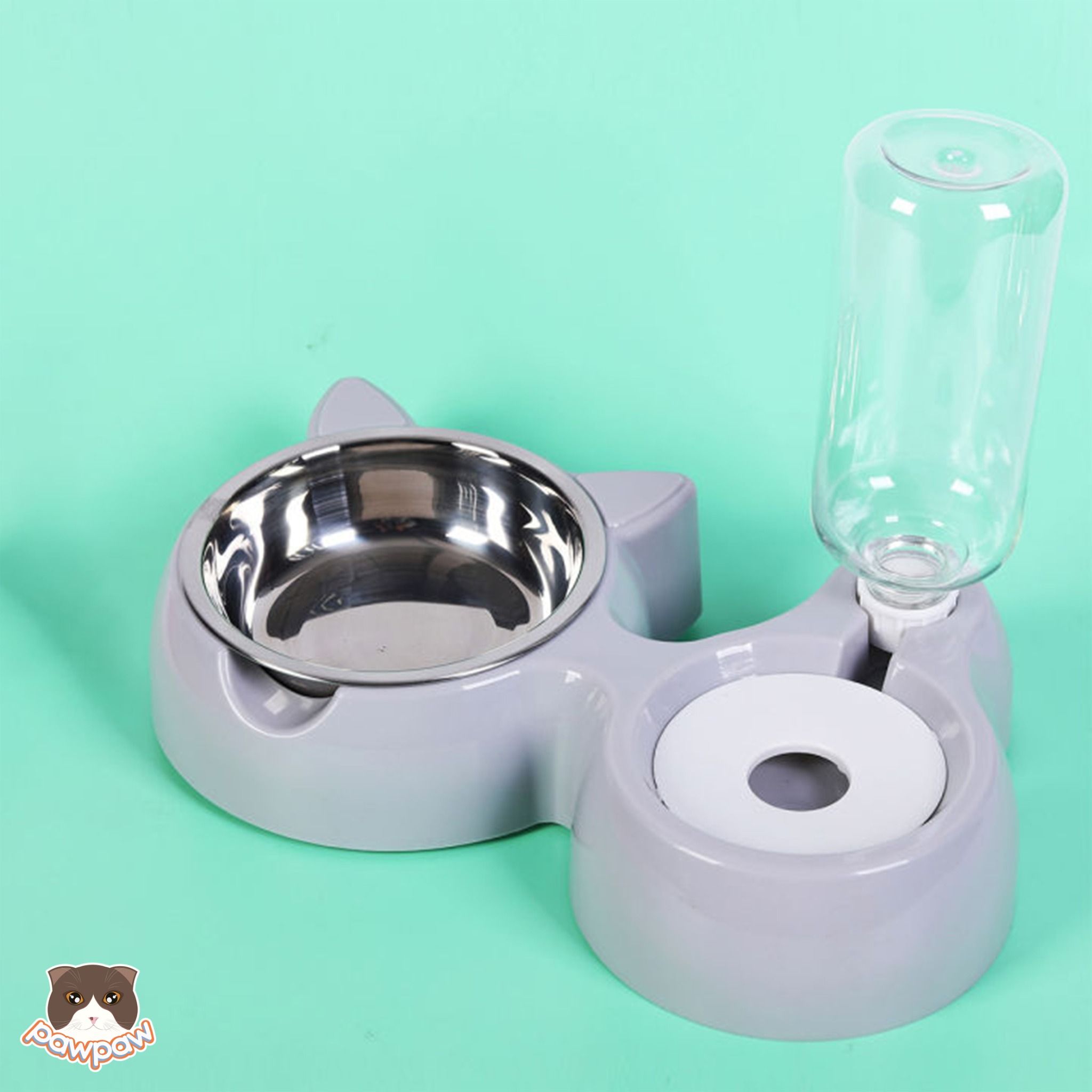 Bát ăn uống tự động hình tai mèo cho chó mèo