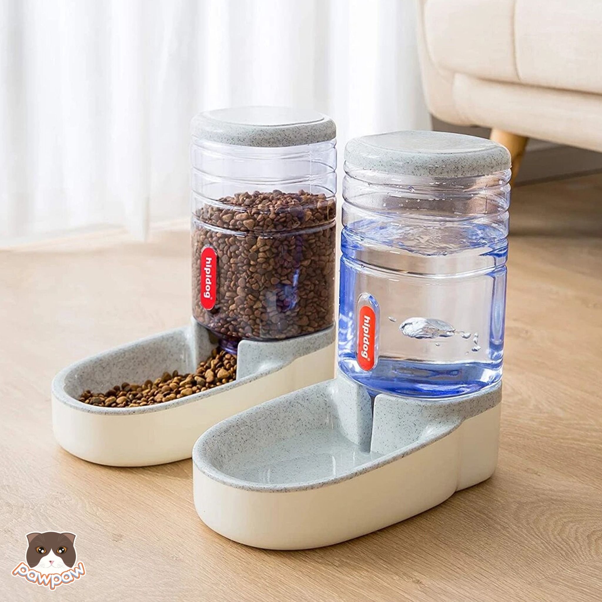 Bát ăn uống tự động hình trụ 3.5L cho chó mèo