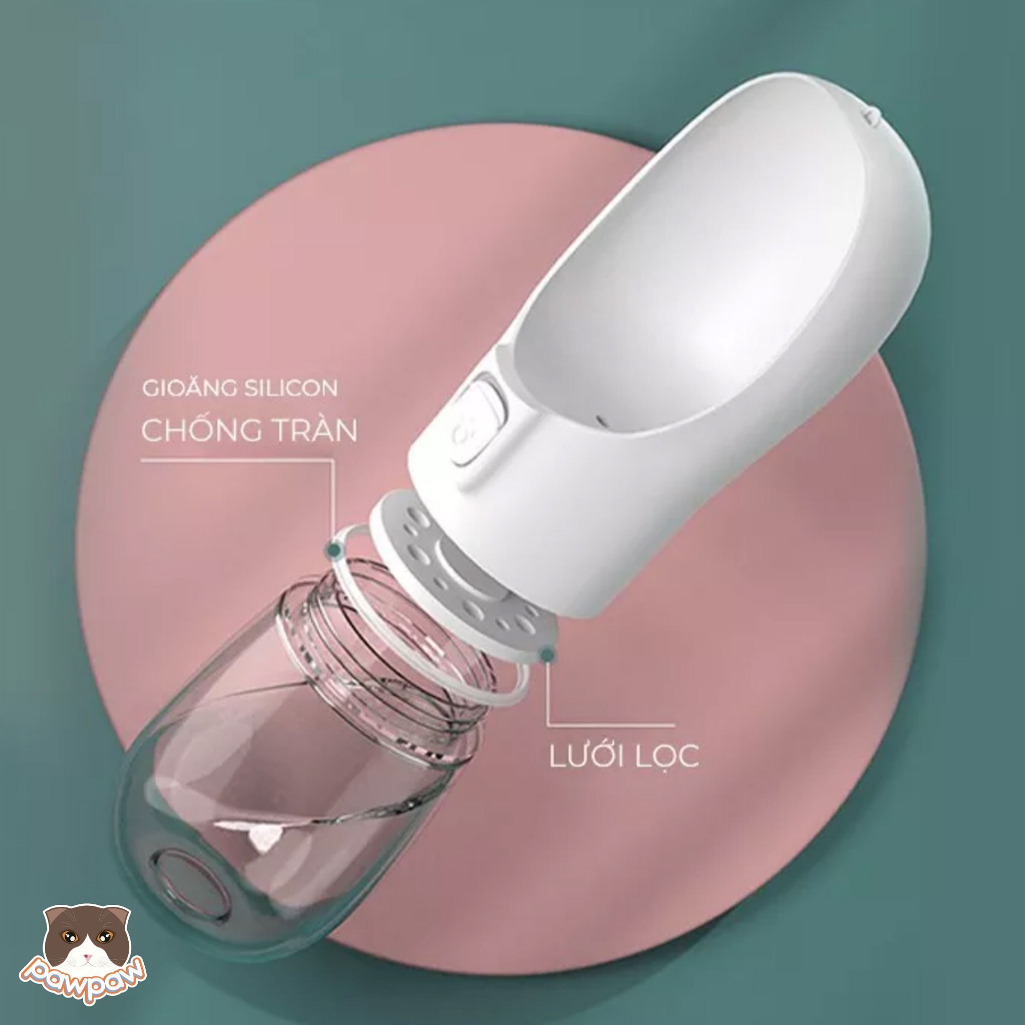 Bình nước du lịch 350ml cho chó mèo