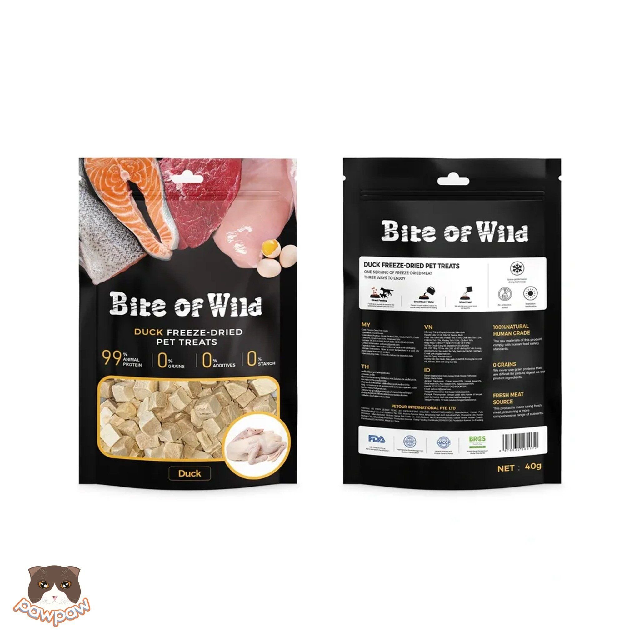 Thịt sấy Bite of Wild 40g cho chó mèo