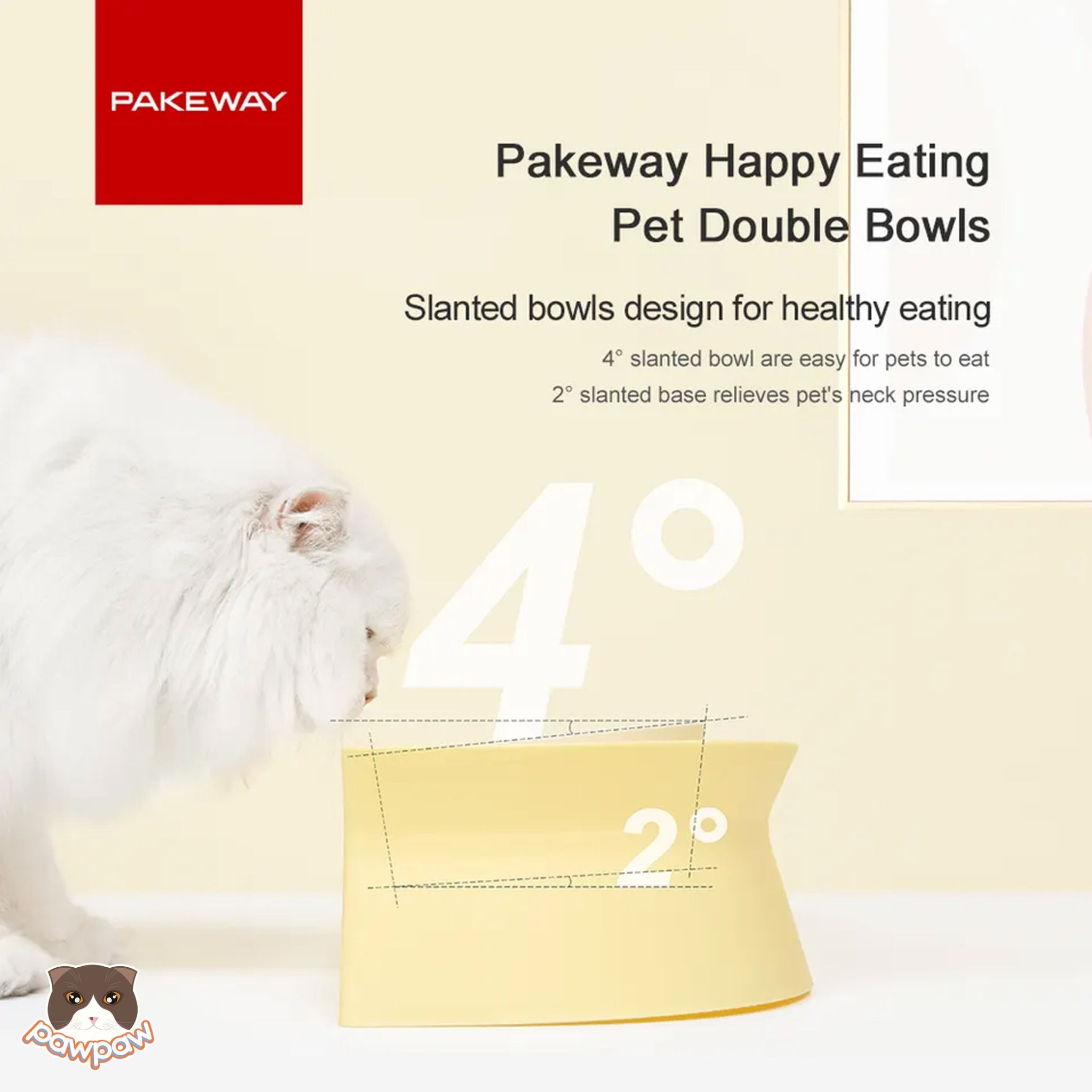  Bộ bàn & chén đôi sứ Pakeway cho mèo 