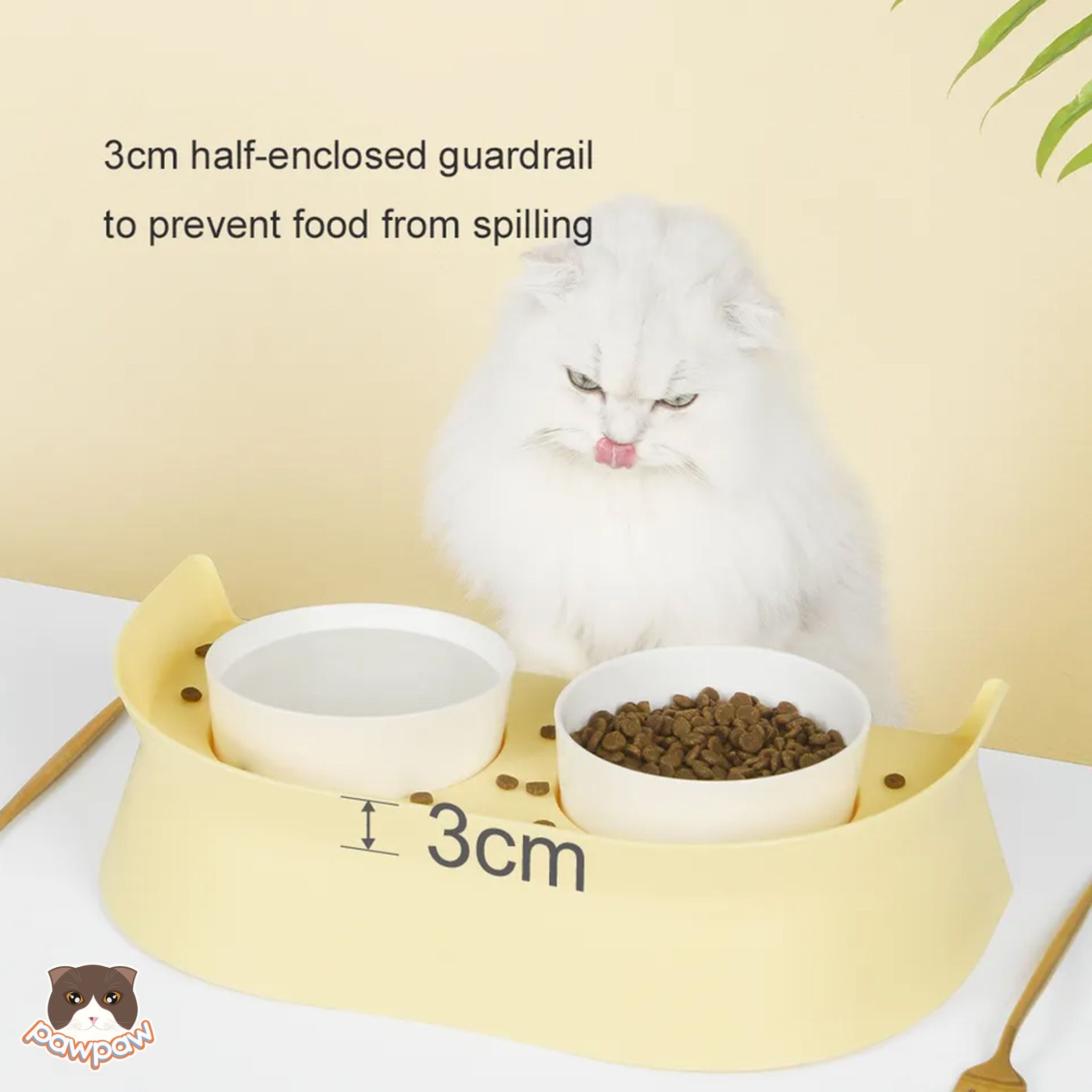 Bộ bàn & chén đôi sứ Pakeway cho mèo
