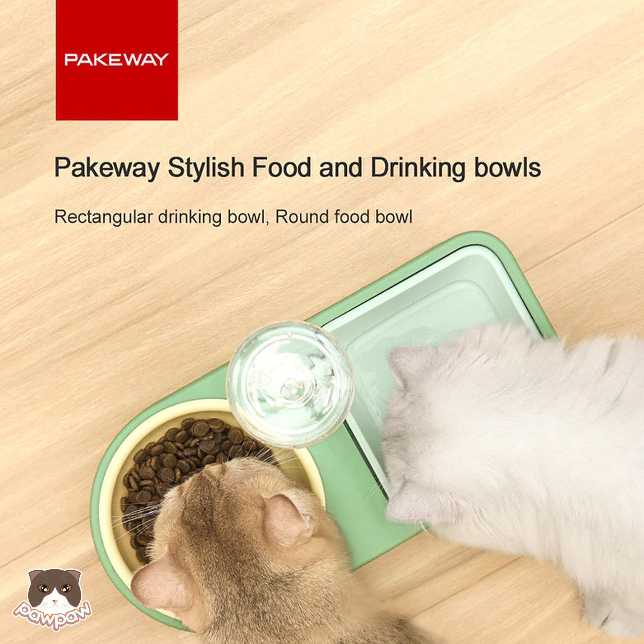  Bát ăn uống vuông tròn Pakeway cho chó mèo 