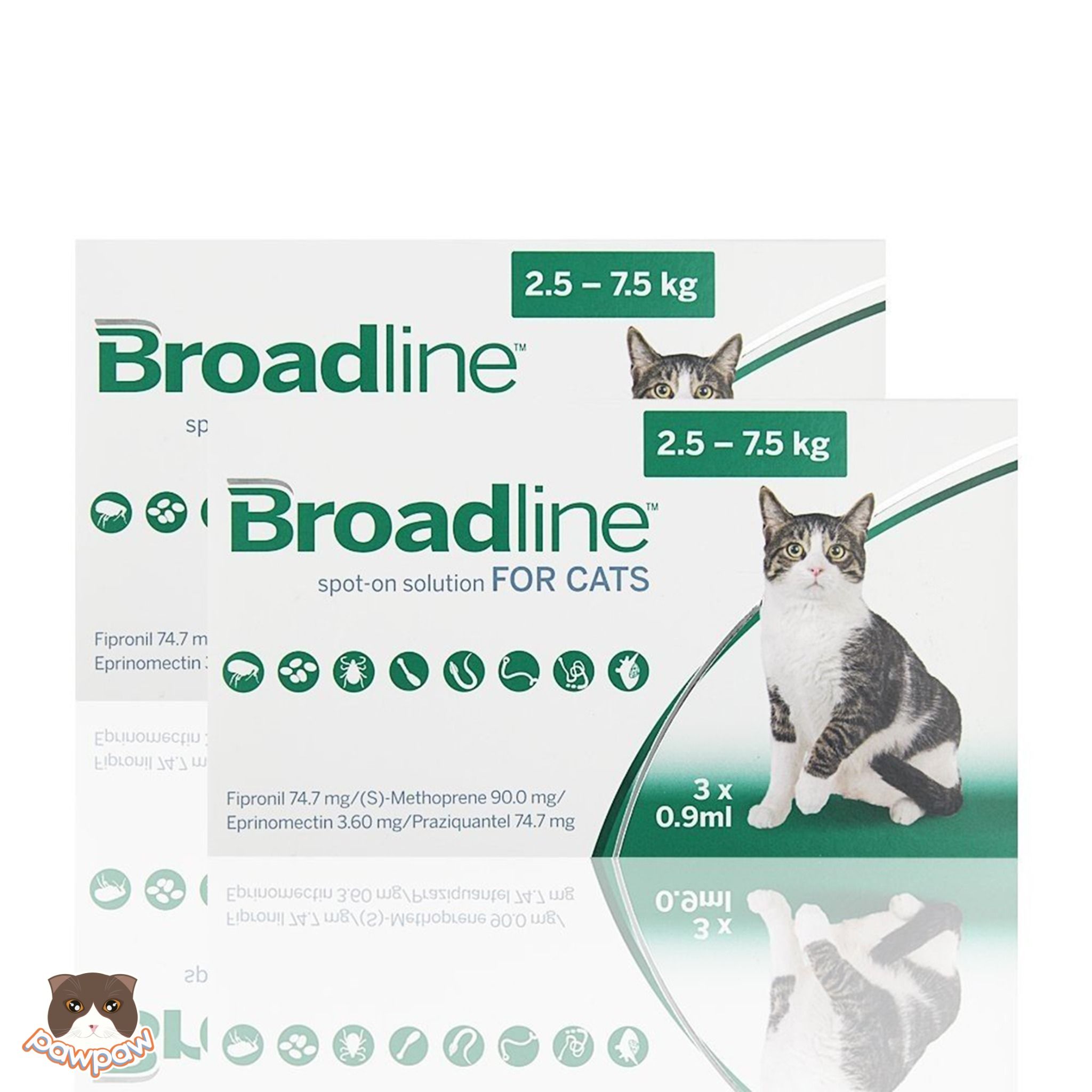 Nhỏ gáy Broadline trị nội ngoại ký sinh cho mèo (1 tuýp)