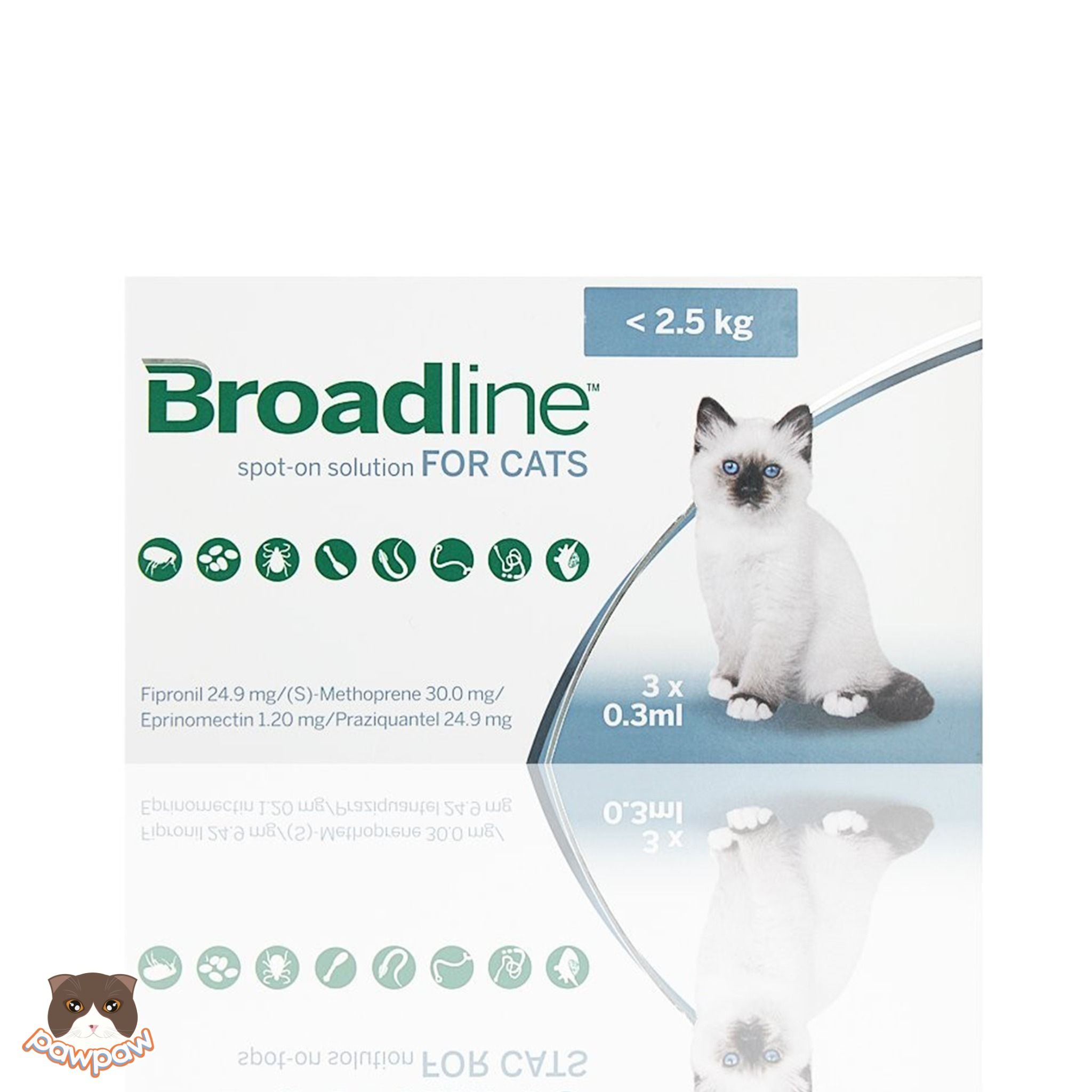 Nhỏ gáy Broadline trị nội ngoại ký sinh cho mèo (1 tuýp)