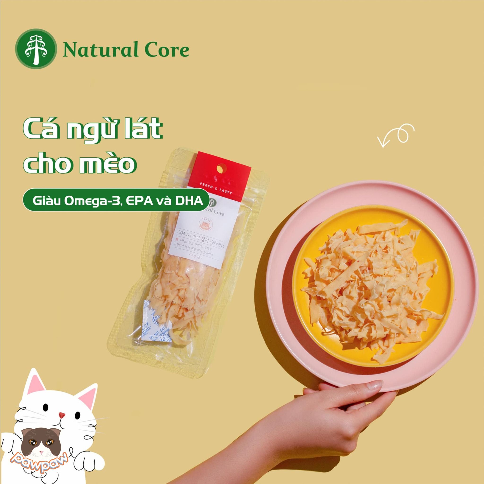  Snack cá ngừ lát Natural Core 40g cho mèo 