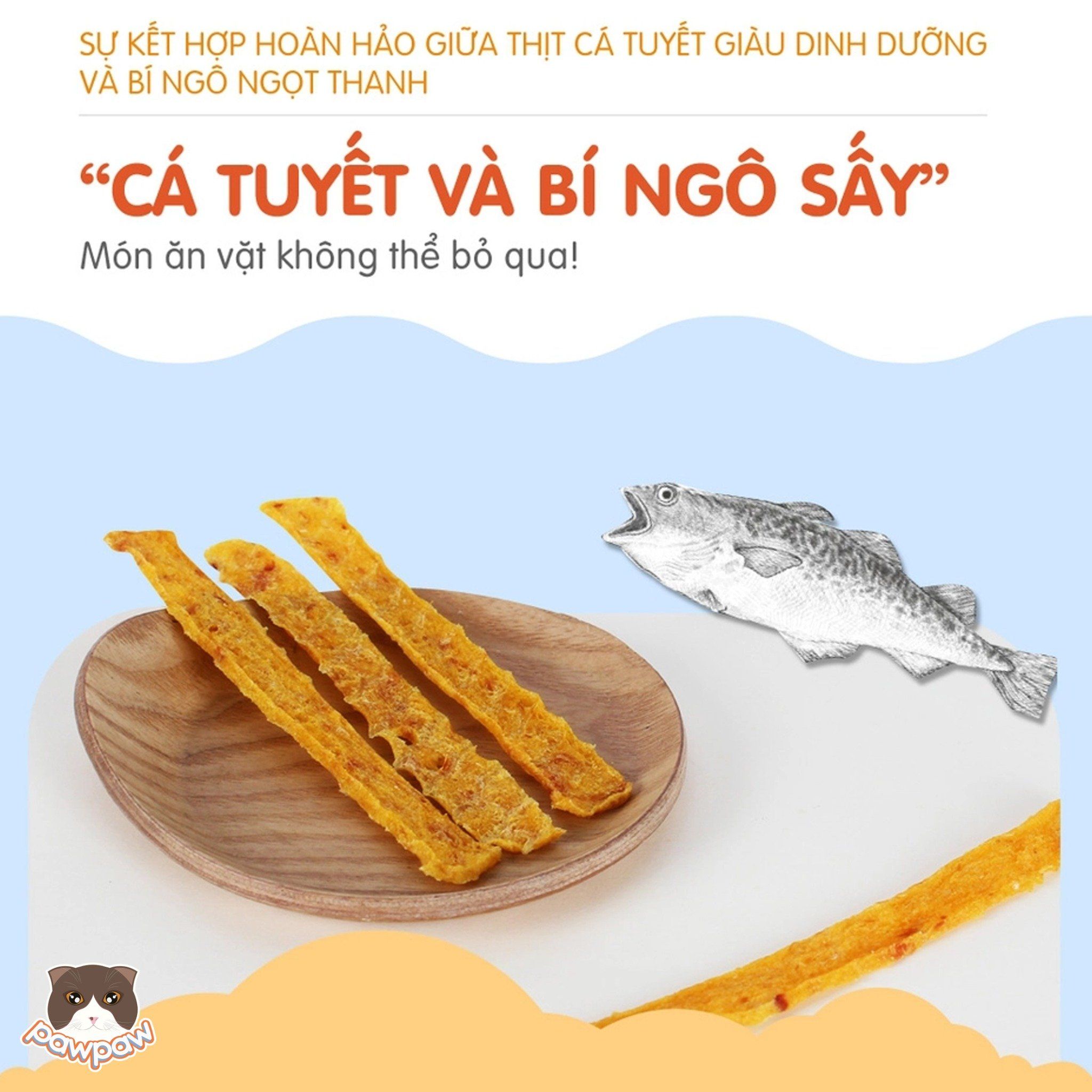 Snack cá tuyết & bí ngô sấy Natural Core 30g cho chó