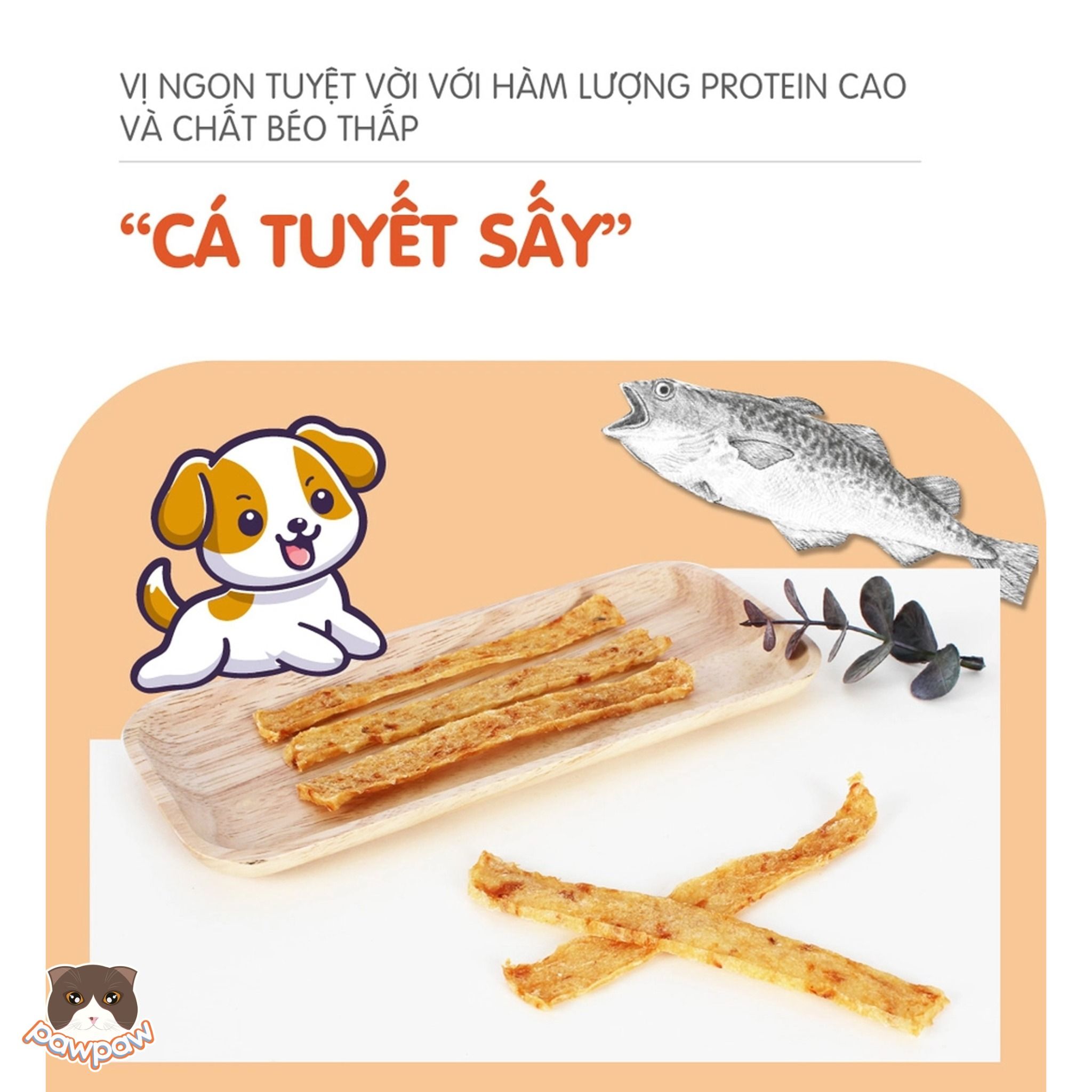 Snack cá tuyết sấy Natural Core 30g cho chó