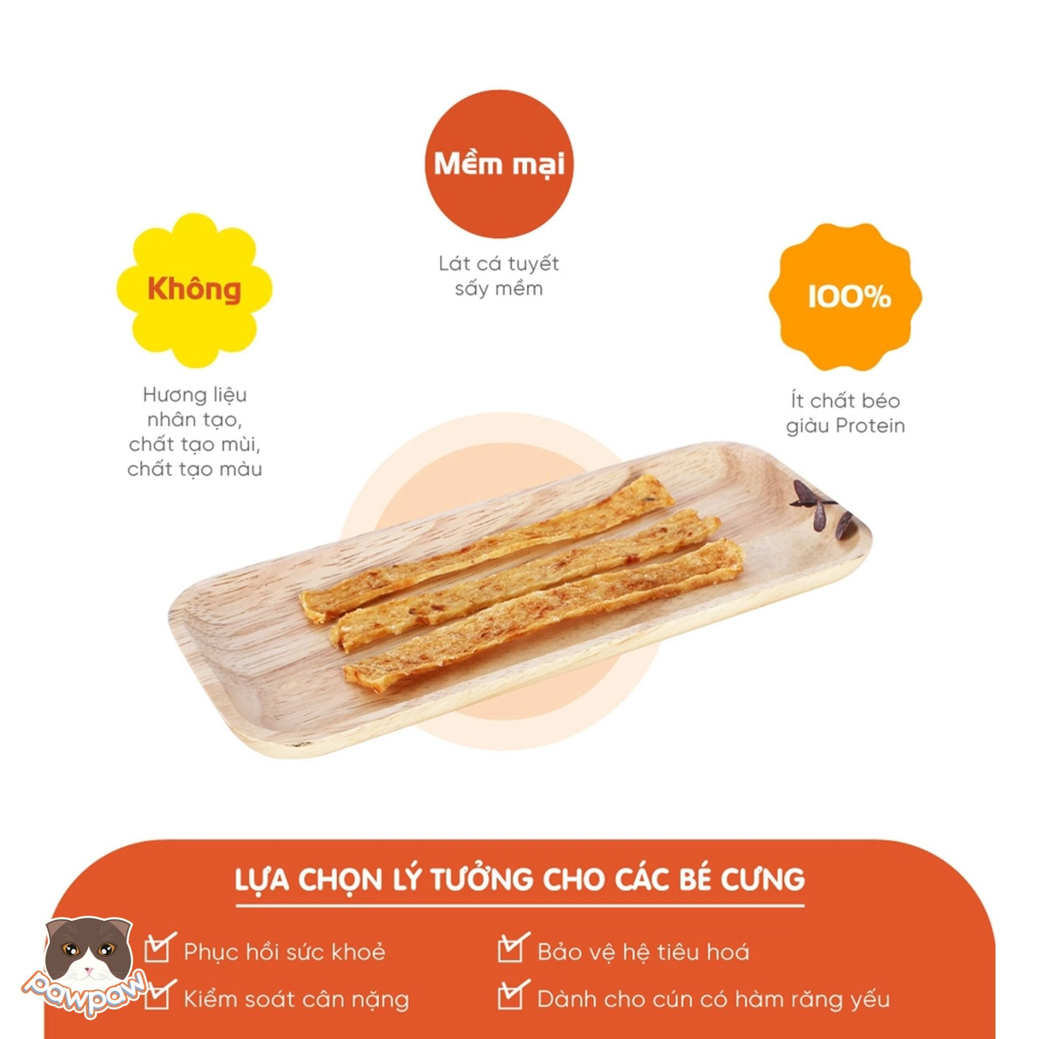 Snack cá tuyết sấy Natural Core 30g cho chó