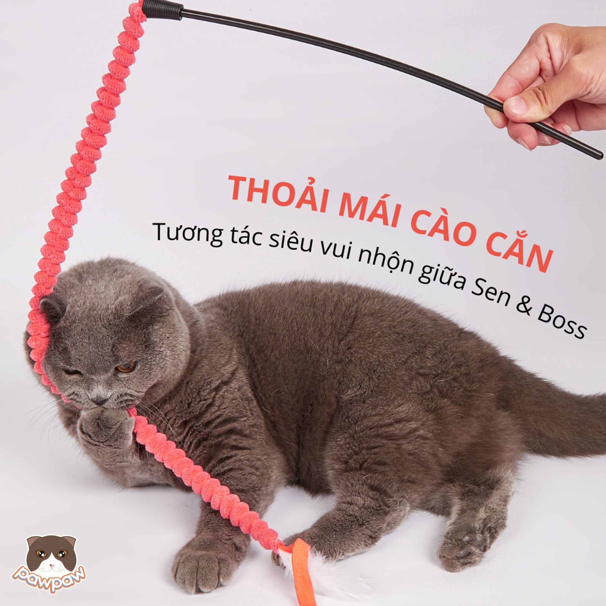 Cần câu co giãn lông nhung FOFOS cho mèo