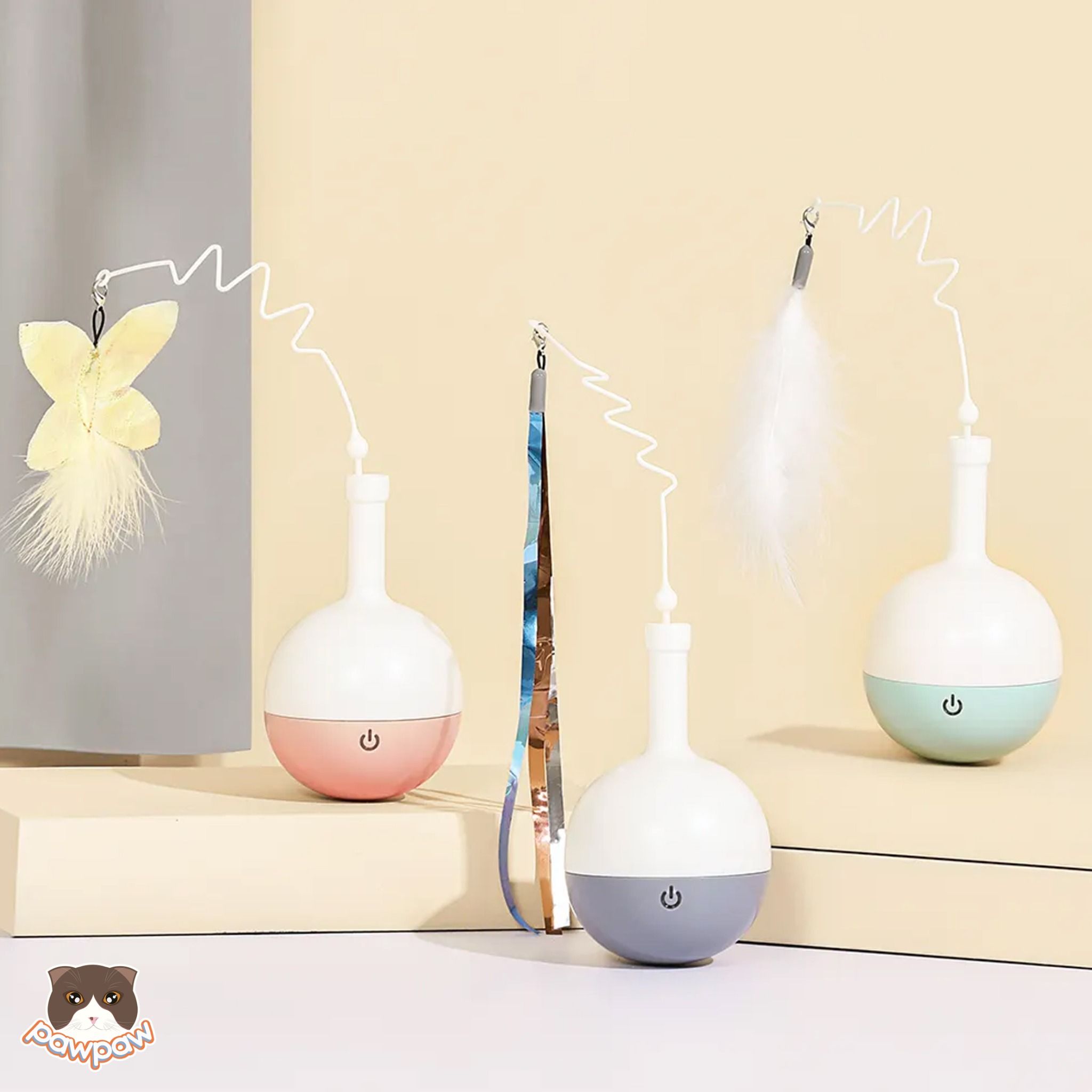 Đồ chơi cần câu xoay & nhả thức ăn Pakeway cho mèo