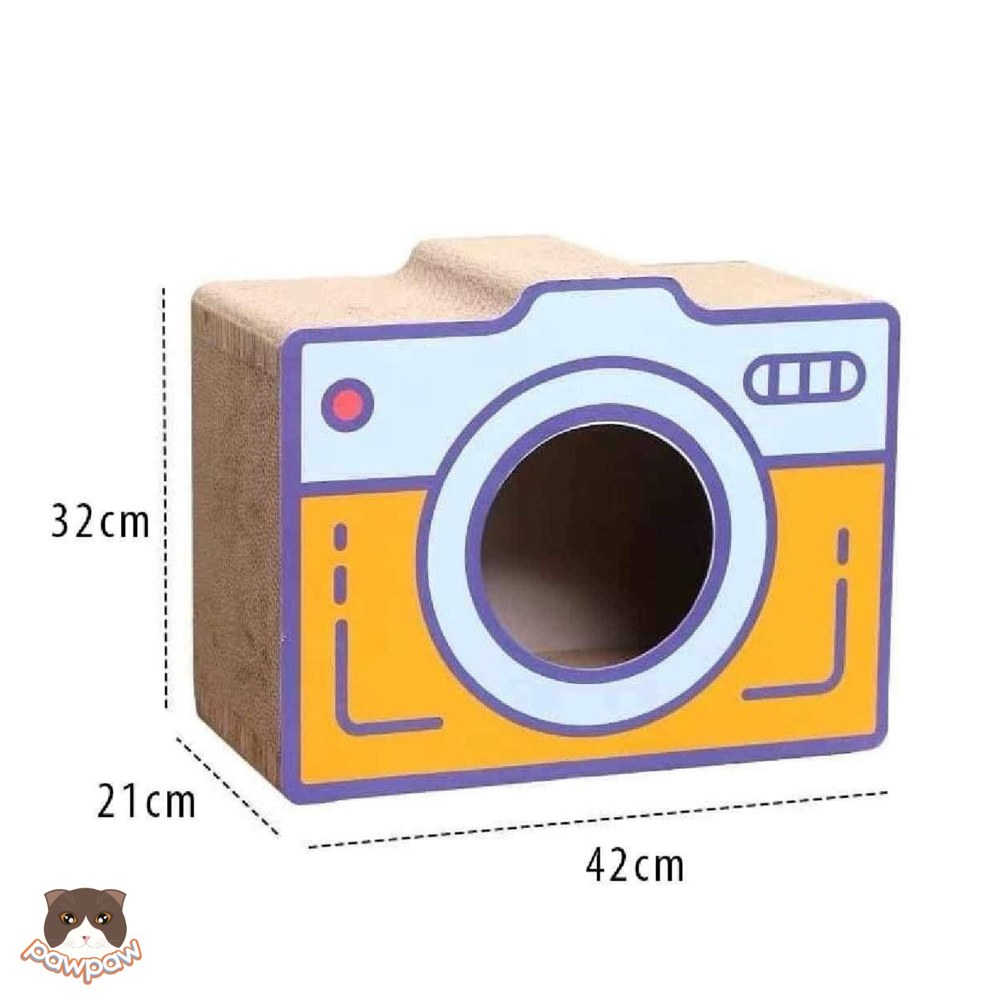 Cào móng carton hình máy ảnh cho mèo