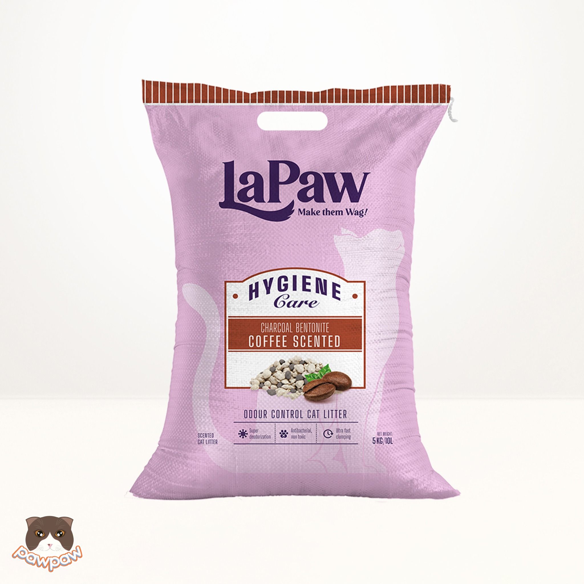 Cát đất sét than hoạt tính LAPAW 15L cho mèo