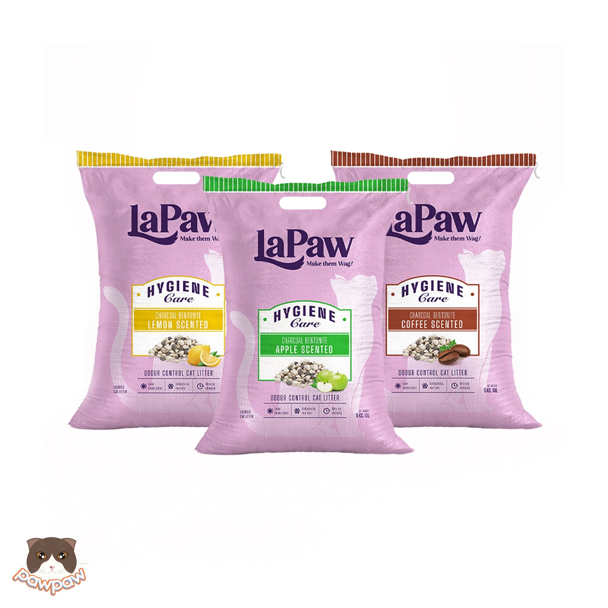 Cát đất sét than hoạt tính LAPAW 15L cho mèo