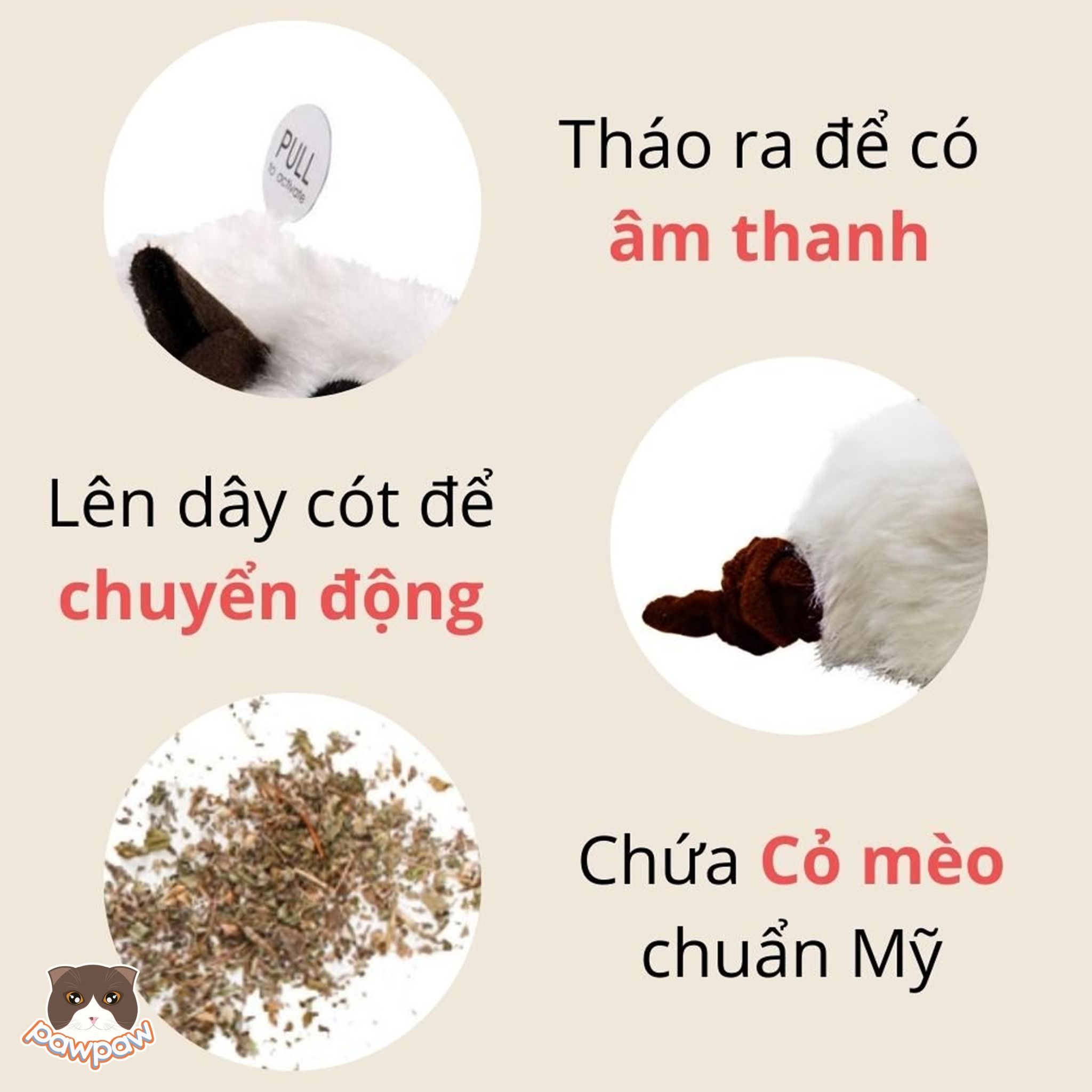 Đồ chơi chuột dây tự động có tiếng Fofos cho mèo