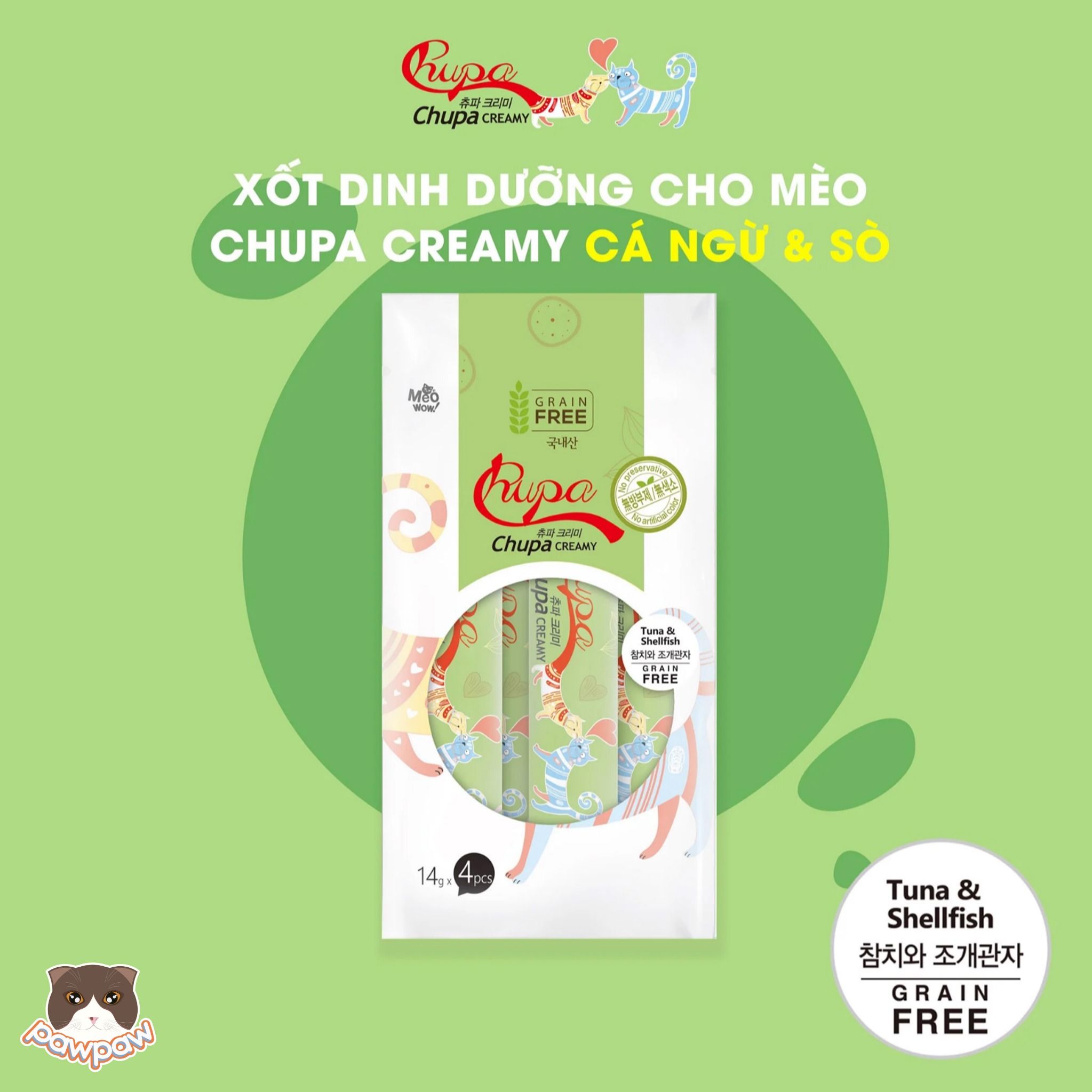  Súp thưởng Meowow Chupa Creamy 4 thanh cho mèo 