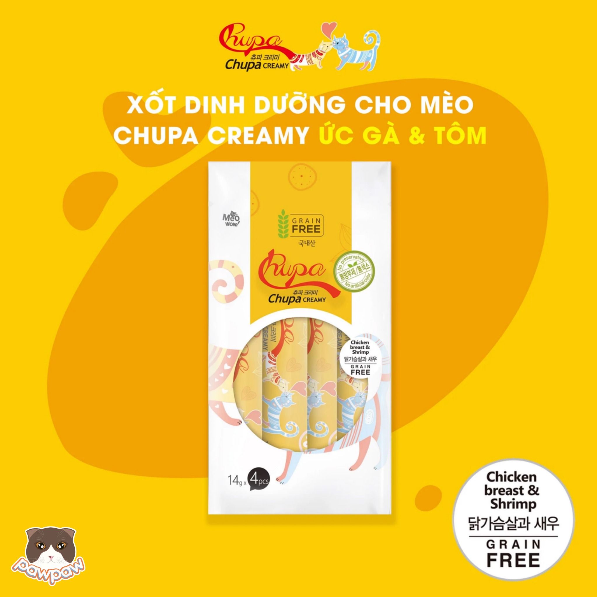  Súp thưởng Meowow Chupa Creamy 4 thanh cho mèo 