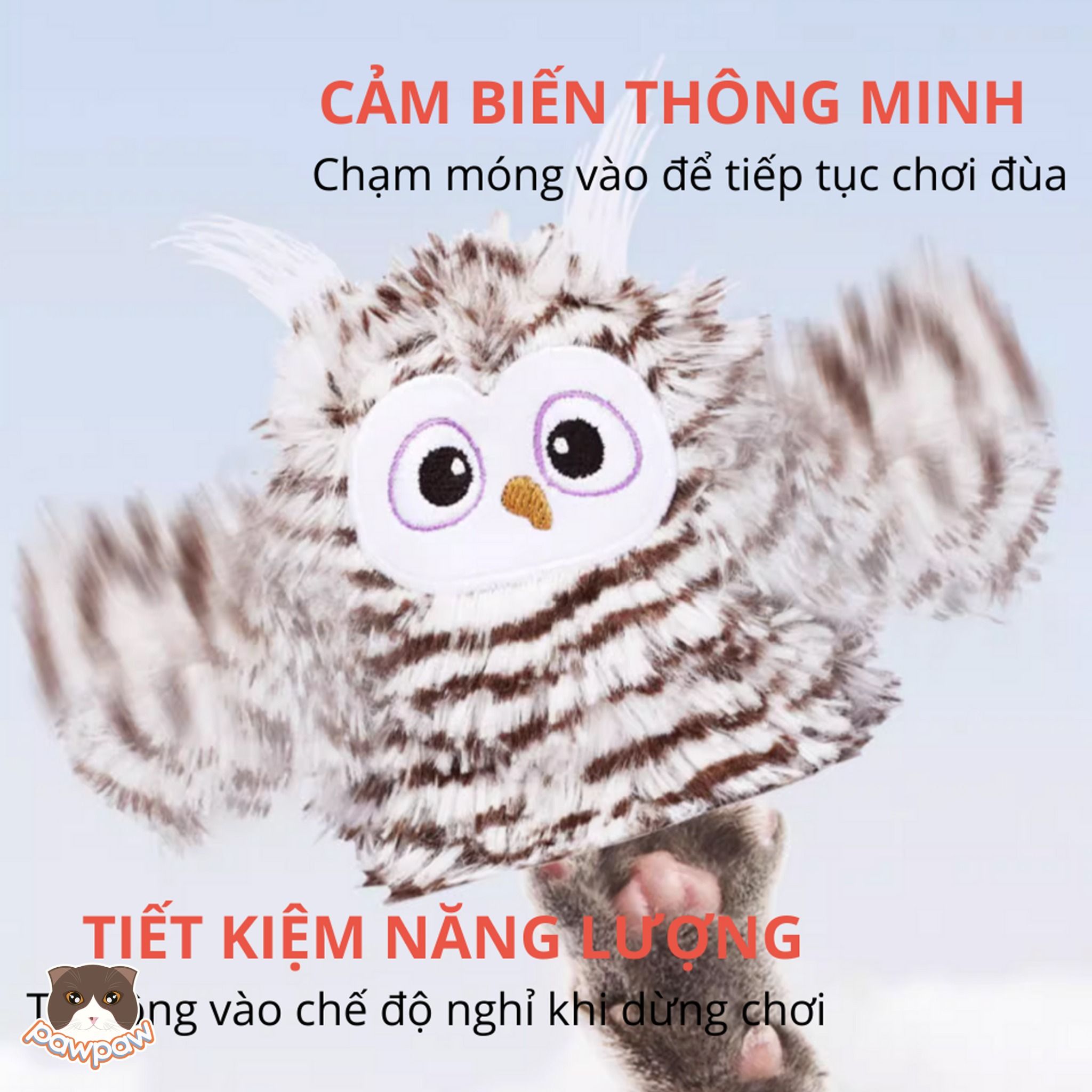 Đồ chơi cú mèo đung đưa Fofos tương tác cho mèo