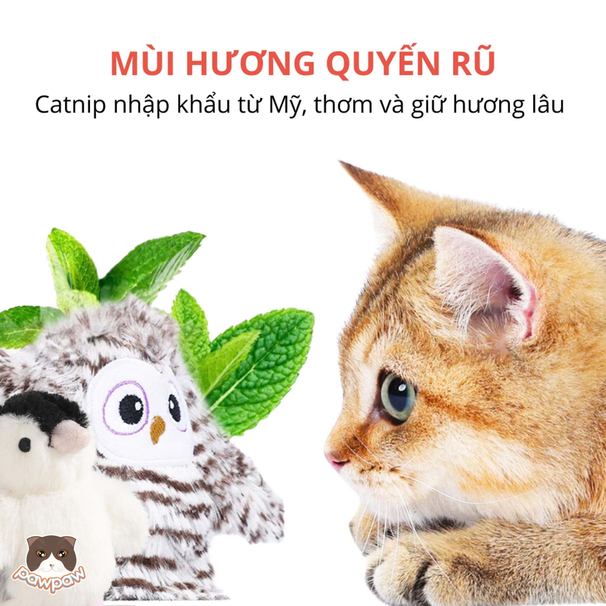 Đồ chơi cú mèo đung đưa Fofos tương tác cho mèo