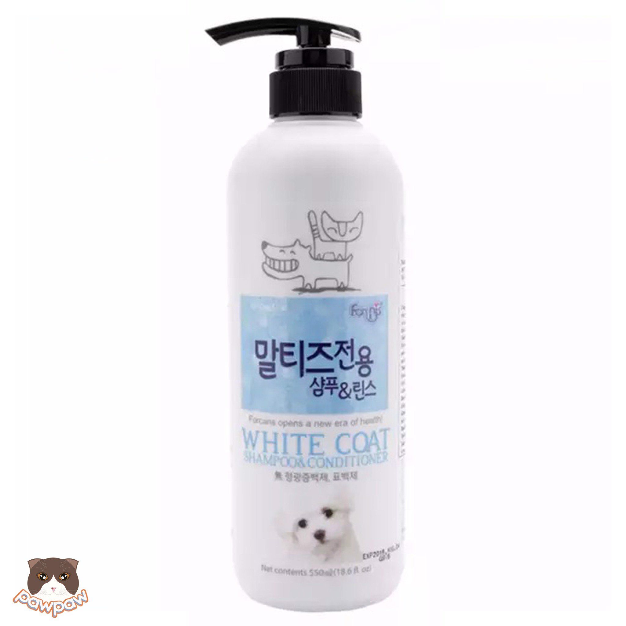Dầu gội xả Forcans White Coat 550ml cho chó mèo lông trắng