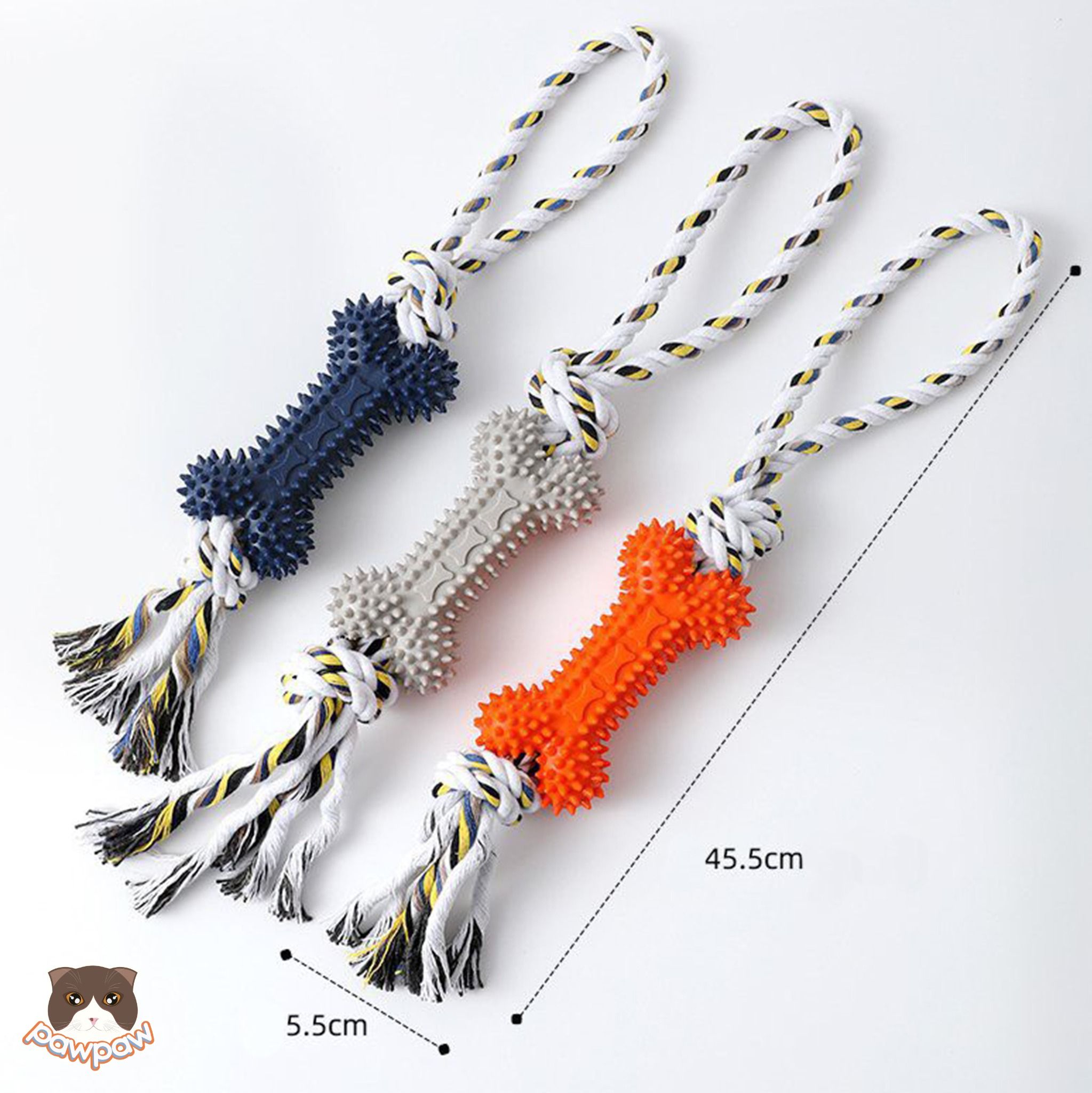Đồ chơi dây thừng tay cầm cao su cho chó