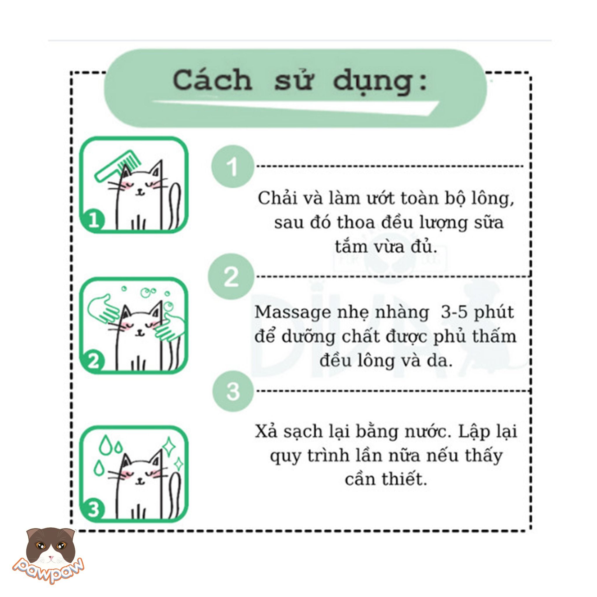 Sữa tắm phòng ngừa ve nấm DIVA Fresh & Clear 250ml cho chó mèo
