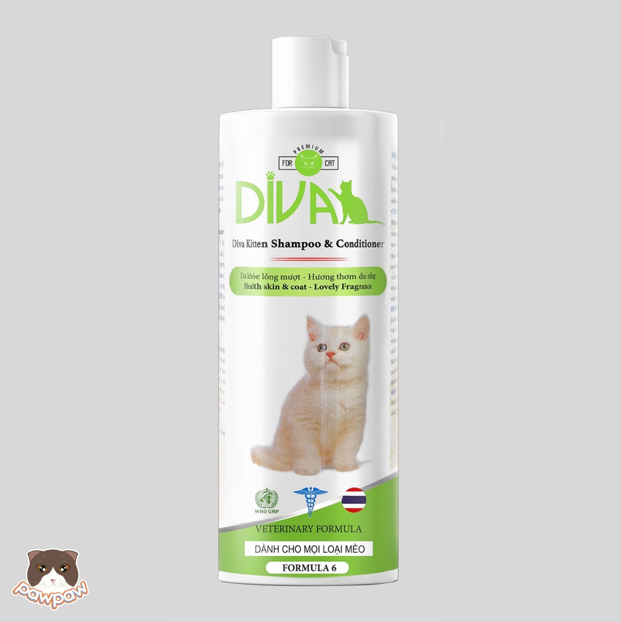  Sữa tắm Kitten Gel DIVA 6 - Xanh lá cho mèo 