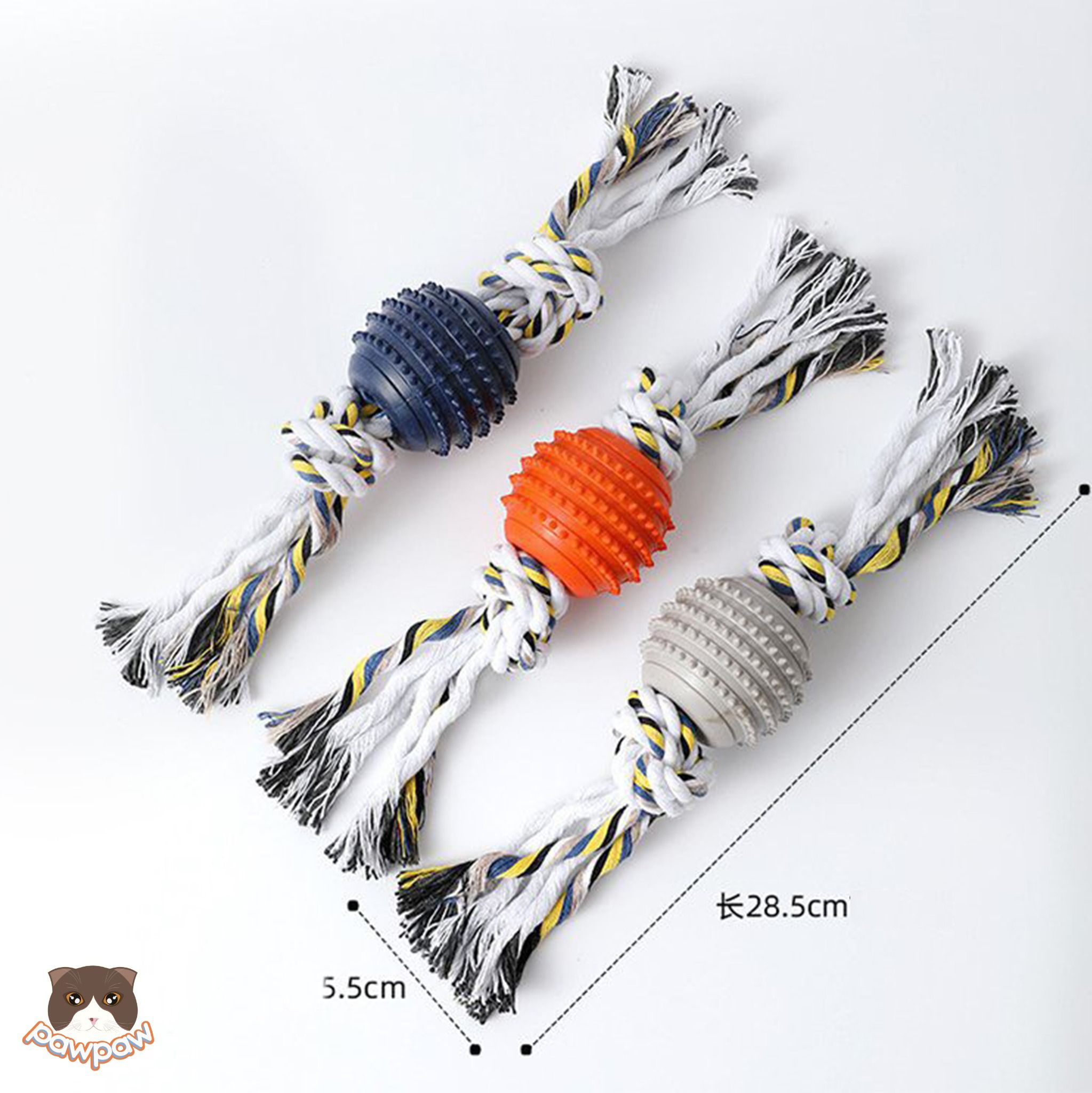 Đồ chơi dây thừng gắn cao su cho chó