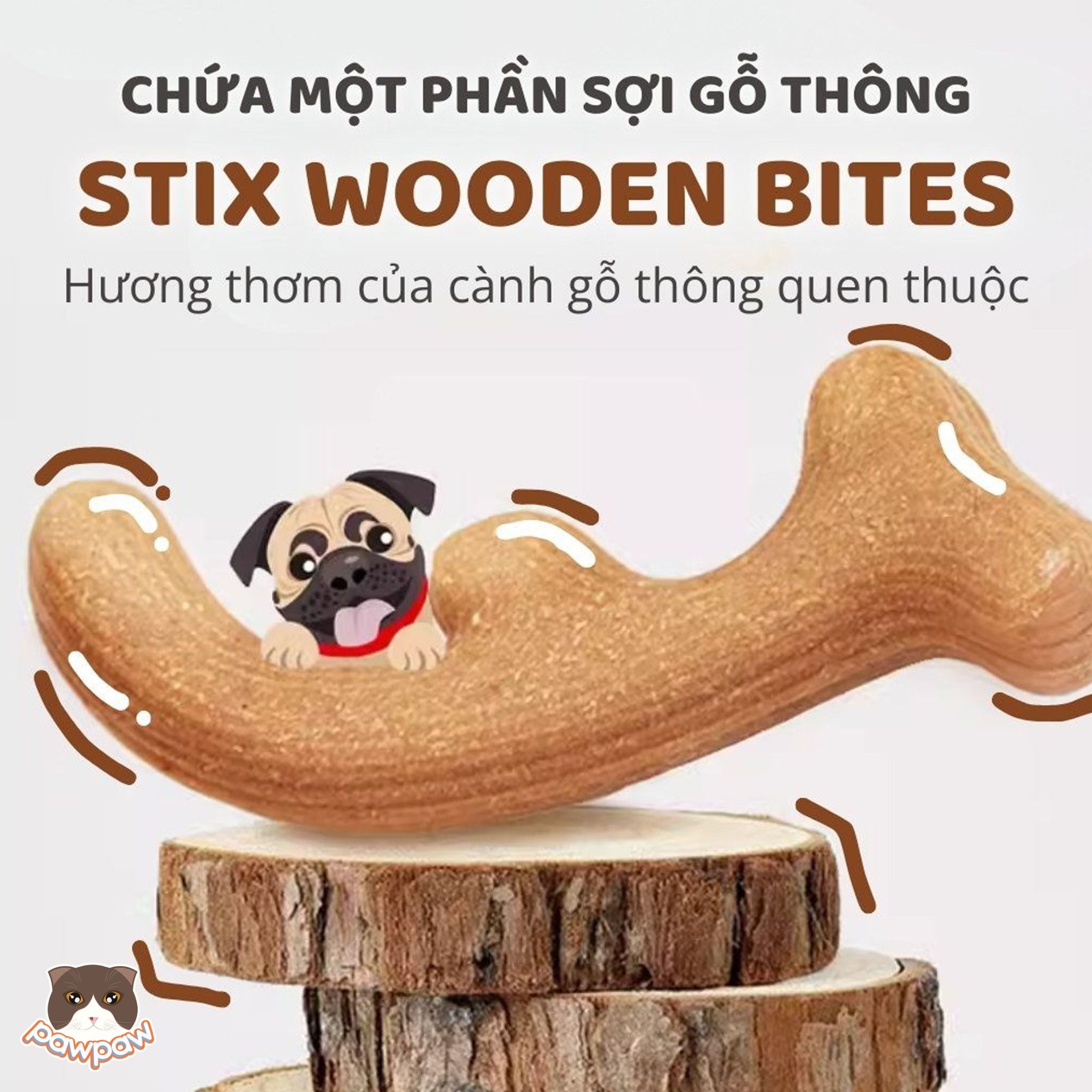 Đồ chơi gặm gỗ Wooden FOFOS cho chó