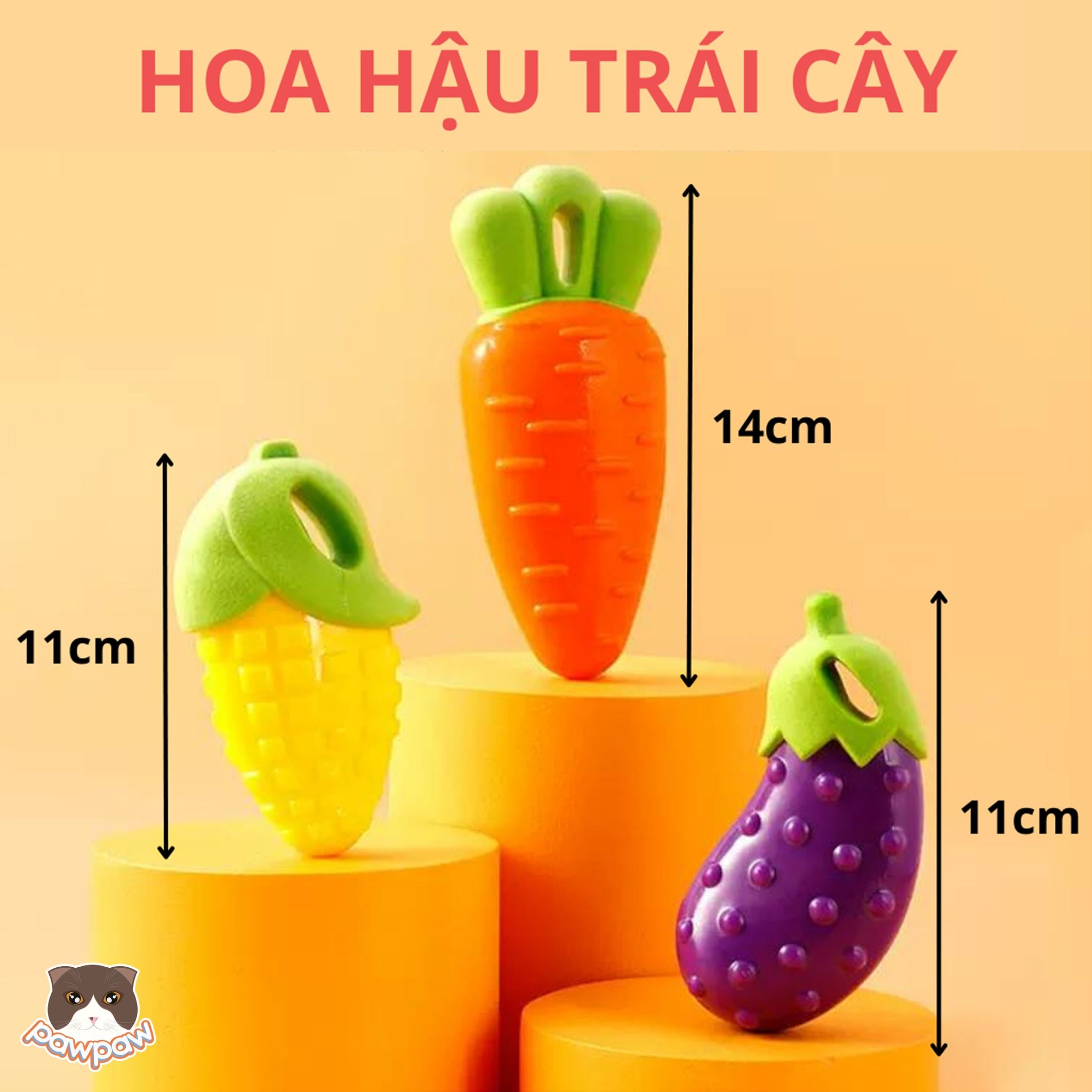 Đồ chơi gặm phát ra tiếng hình rau củ FOFOS cho chó