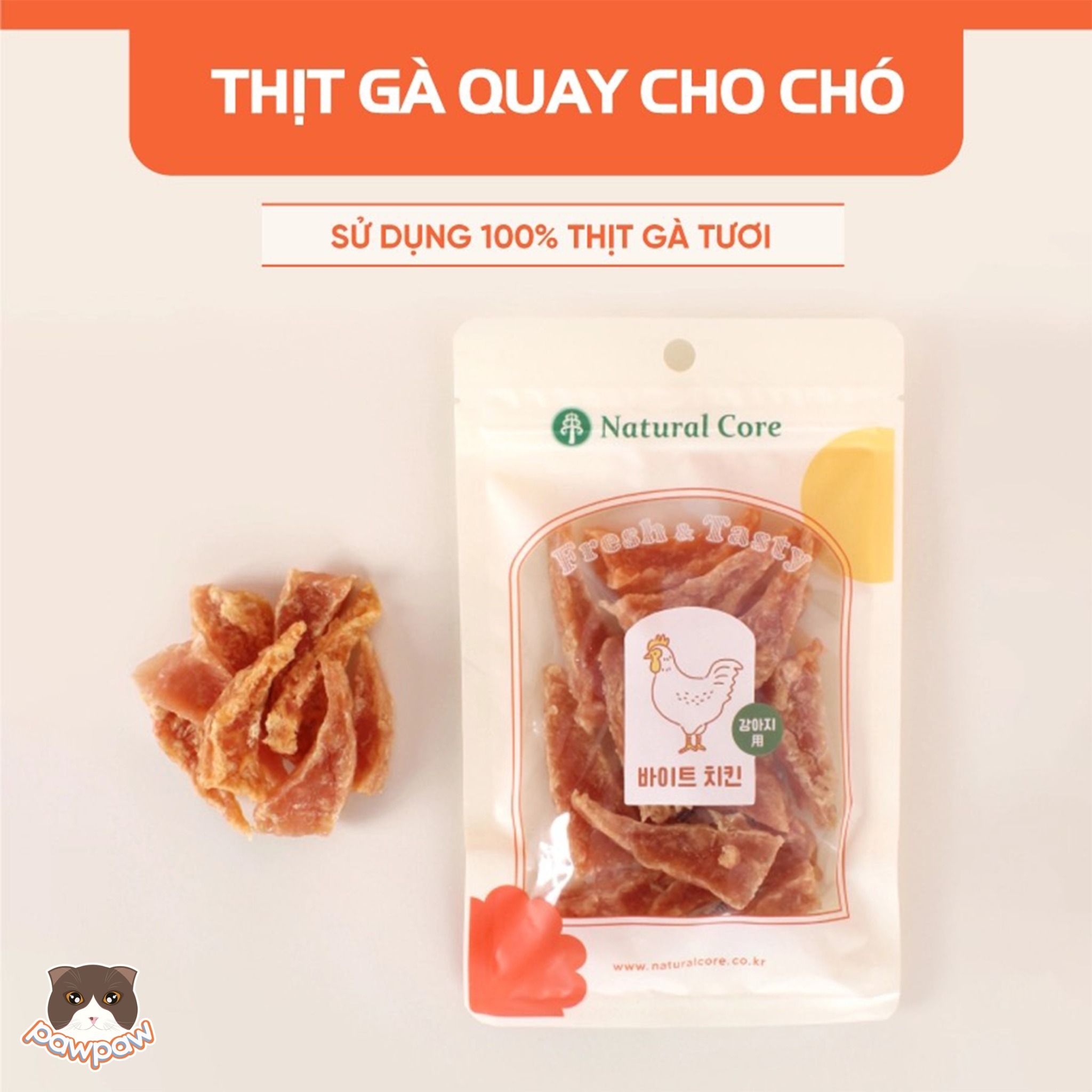Thịt gà quay Natural Core 70g cho chó