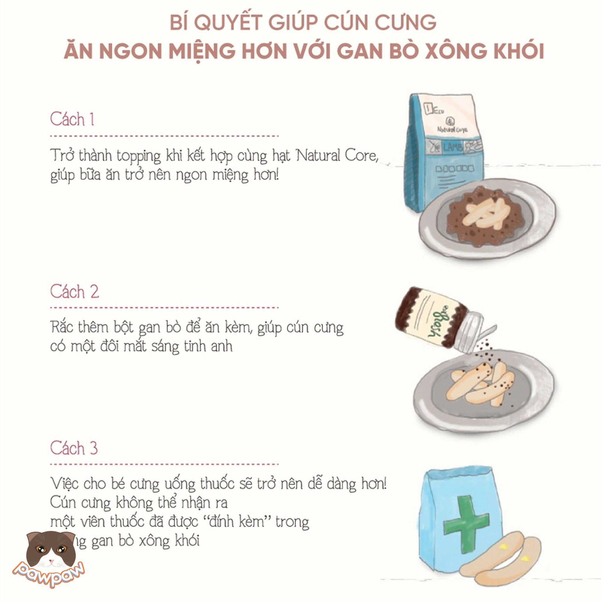 Gan bò xông khói Natural Core 45g cho chó