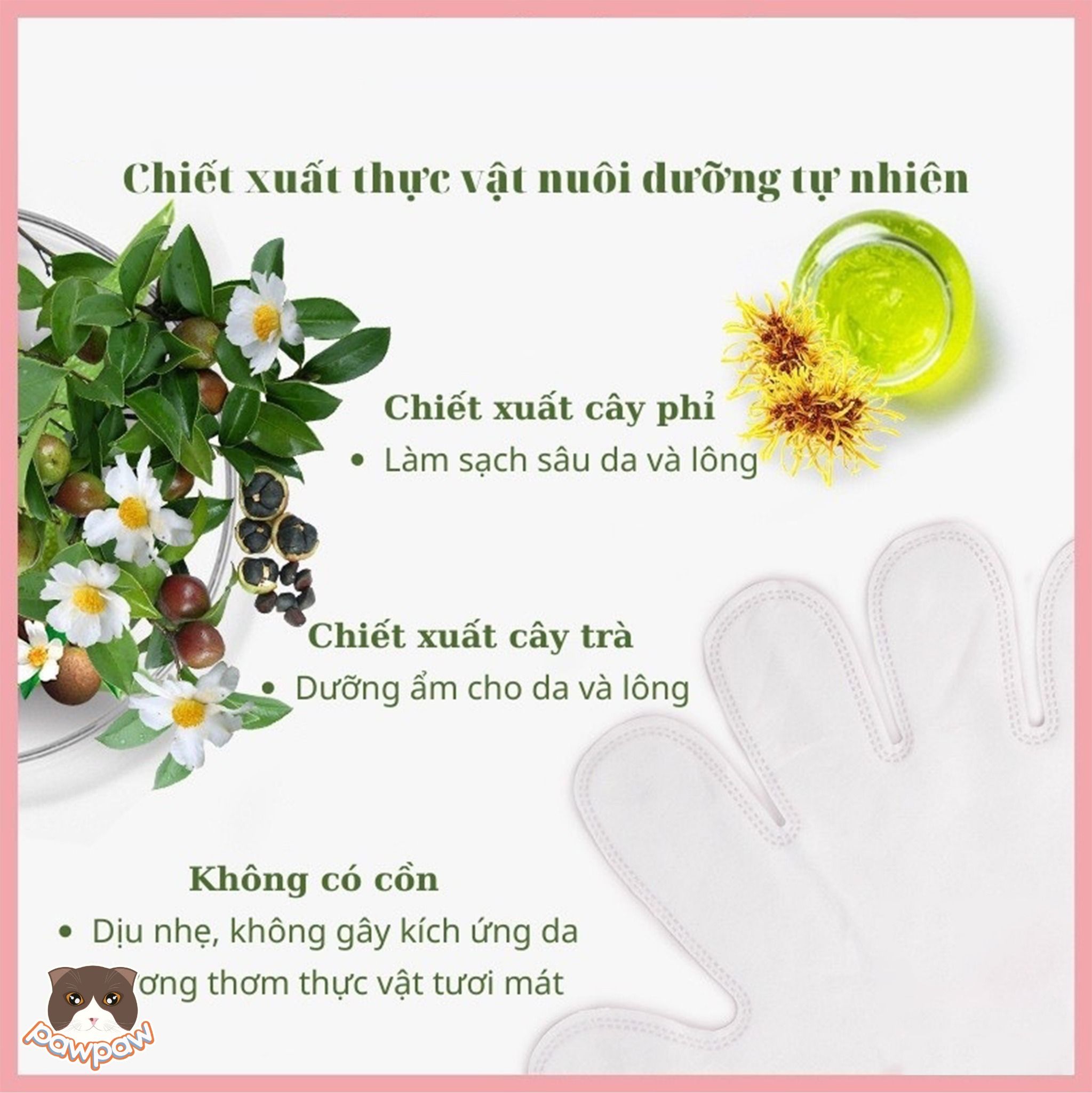Găng tay tắm khô, khử mùi BKAKV cho chó mèo