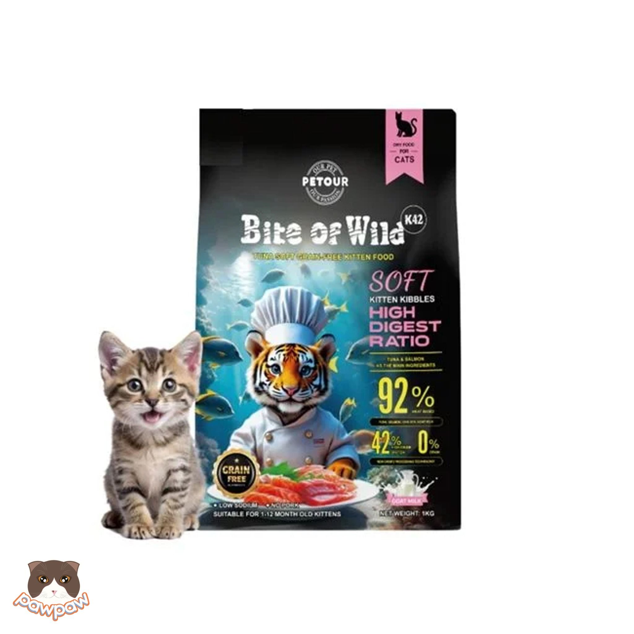Hạt không ngũ cốc Bite of Wild K42 1kg dành cho mèo con