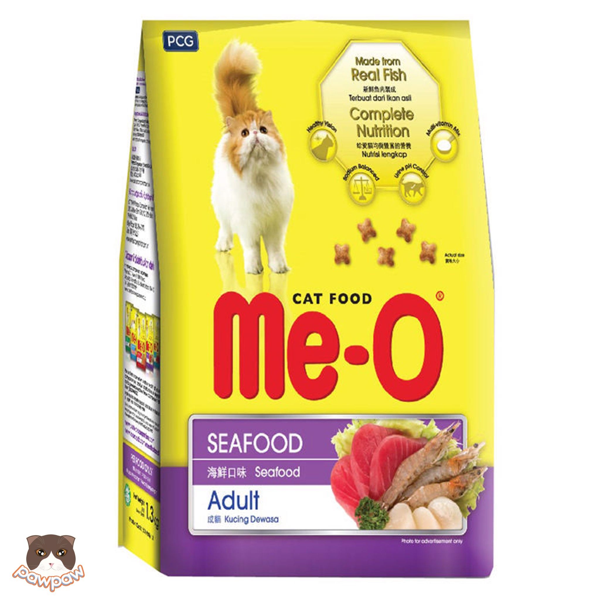 Hạt Me-O Adult Seafood 1.2kg cho mèo trưởng thành